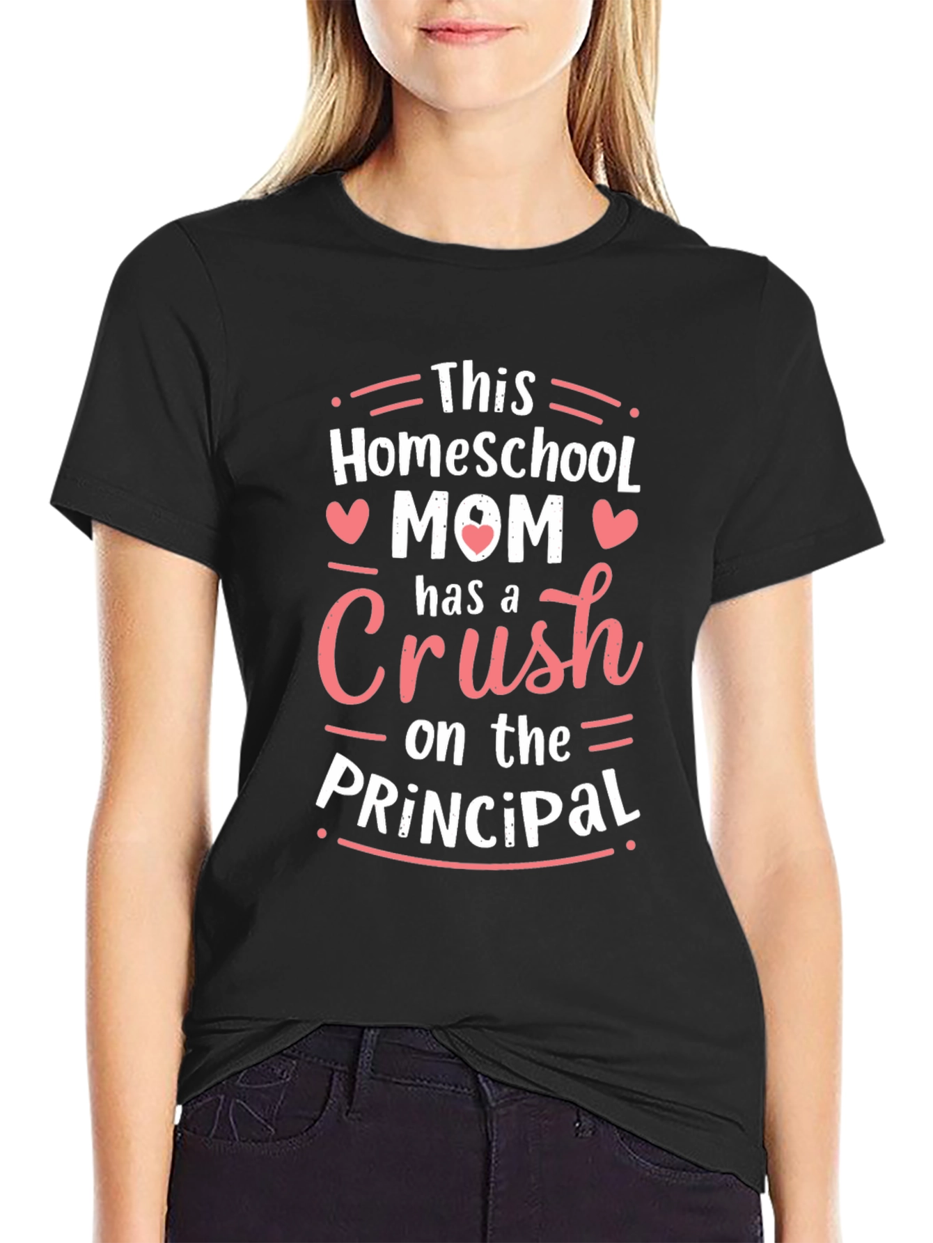 Black Homeschool Mom Crush on the Principal T-Shirt view 2