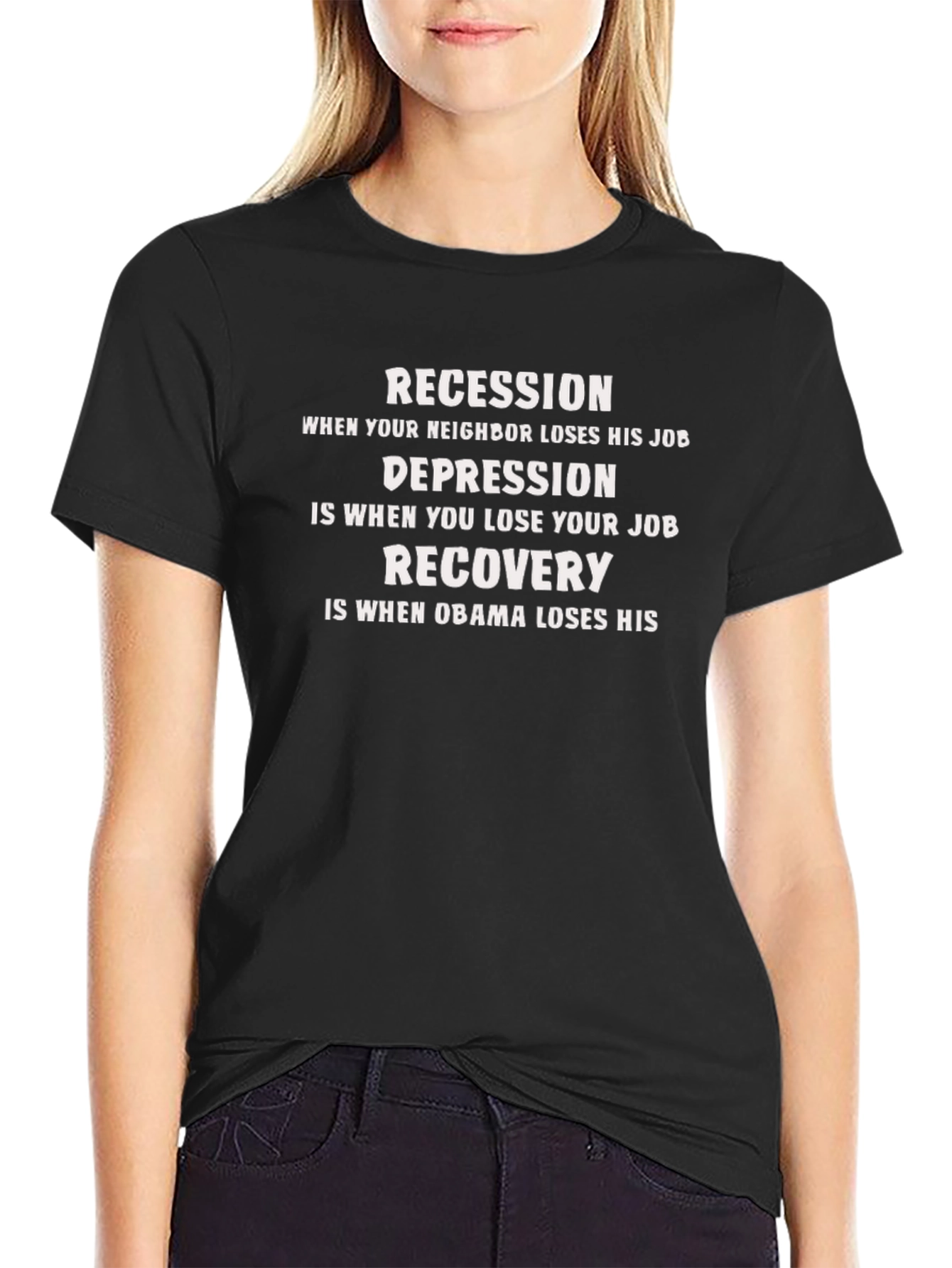 Black Recession, Depression, Recovery T-Shirt view 2