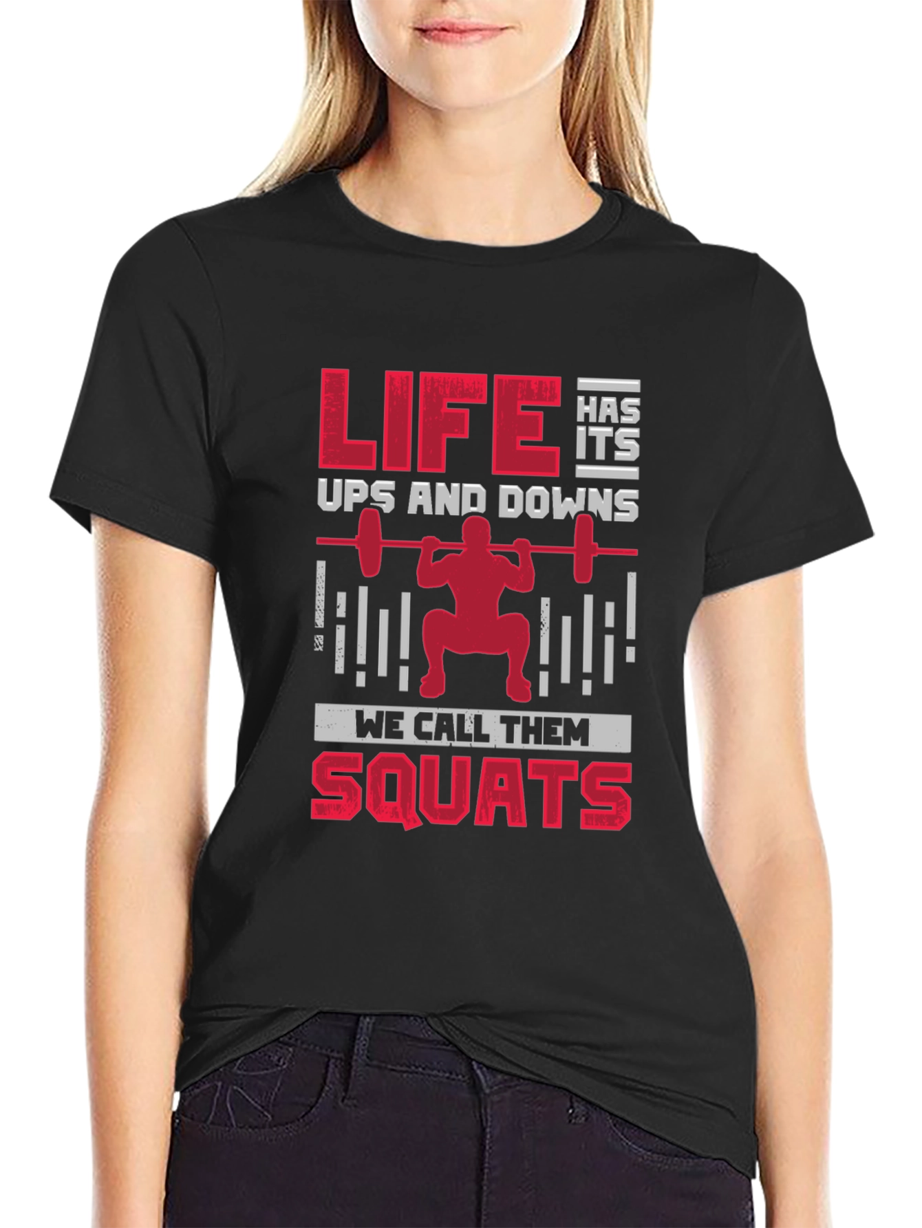 Black Life Has Its Ups & Downs Squats T-Shirt view 2