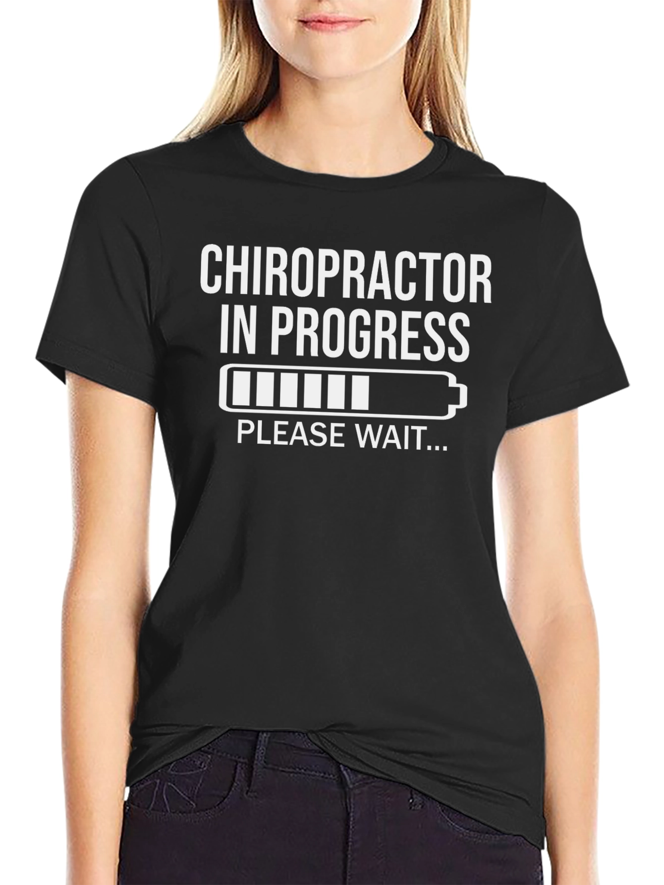 Black Chiropractor In Progress T-Shirt Funny Student Gift view 2