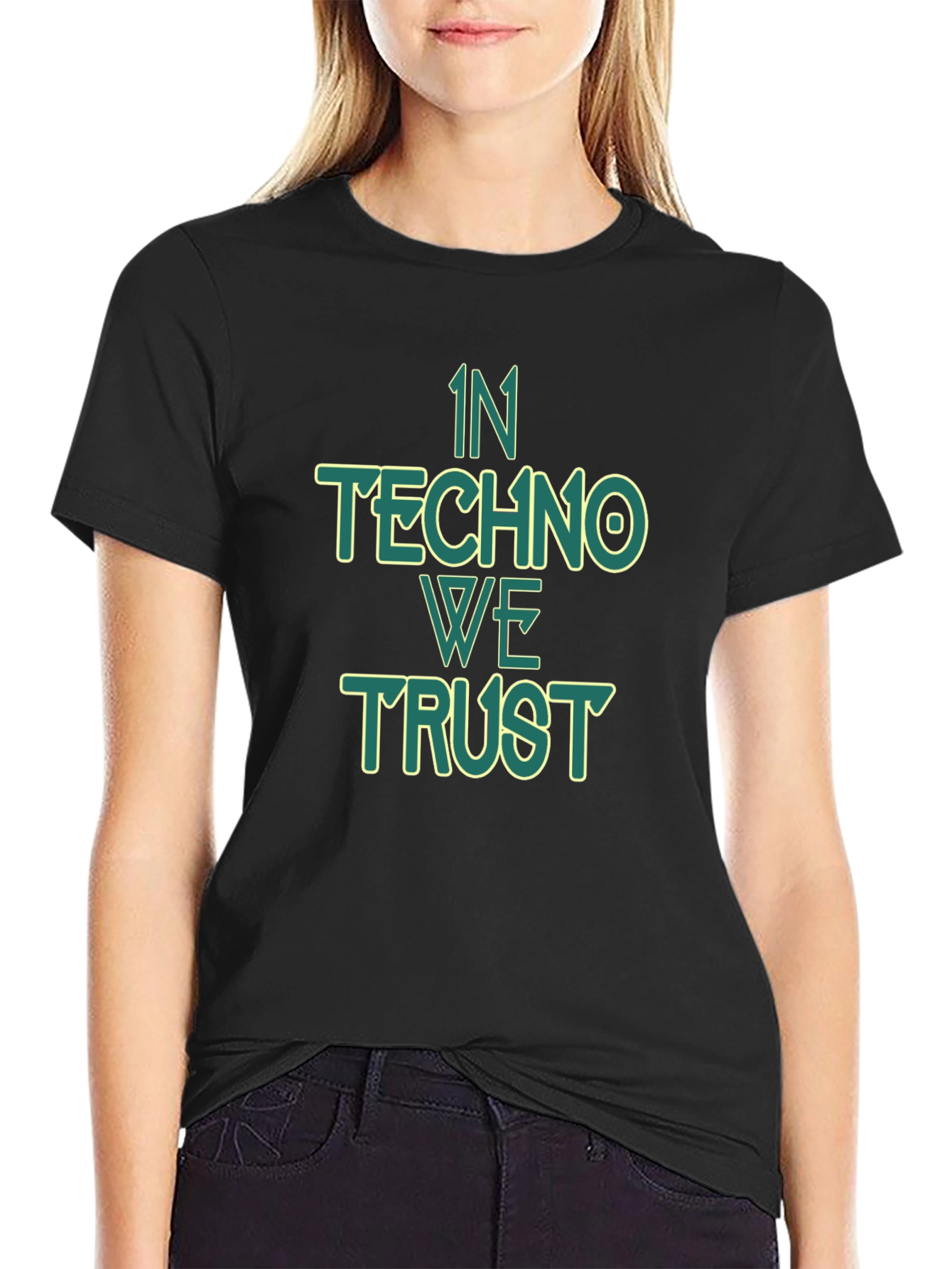 Black In Techno We Trust Graphic Tee - Black view 2