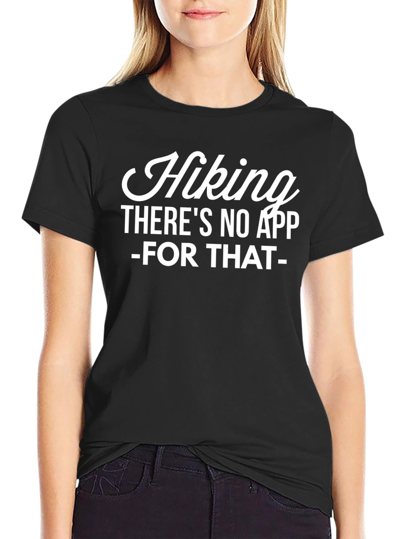 Black Hiking No App T-Shirt view 2