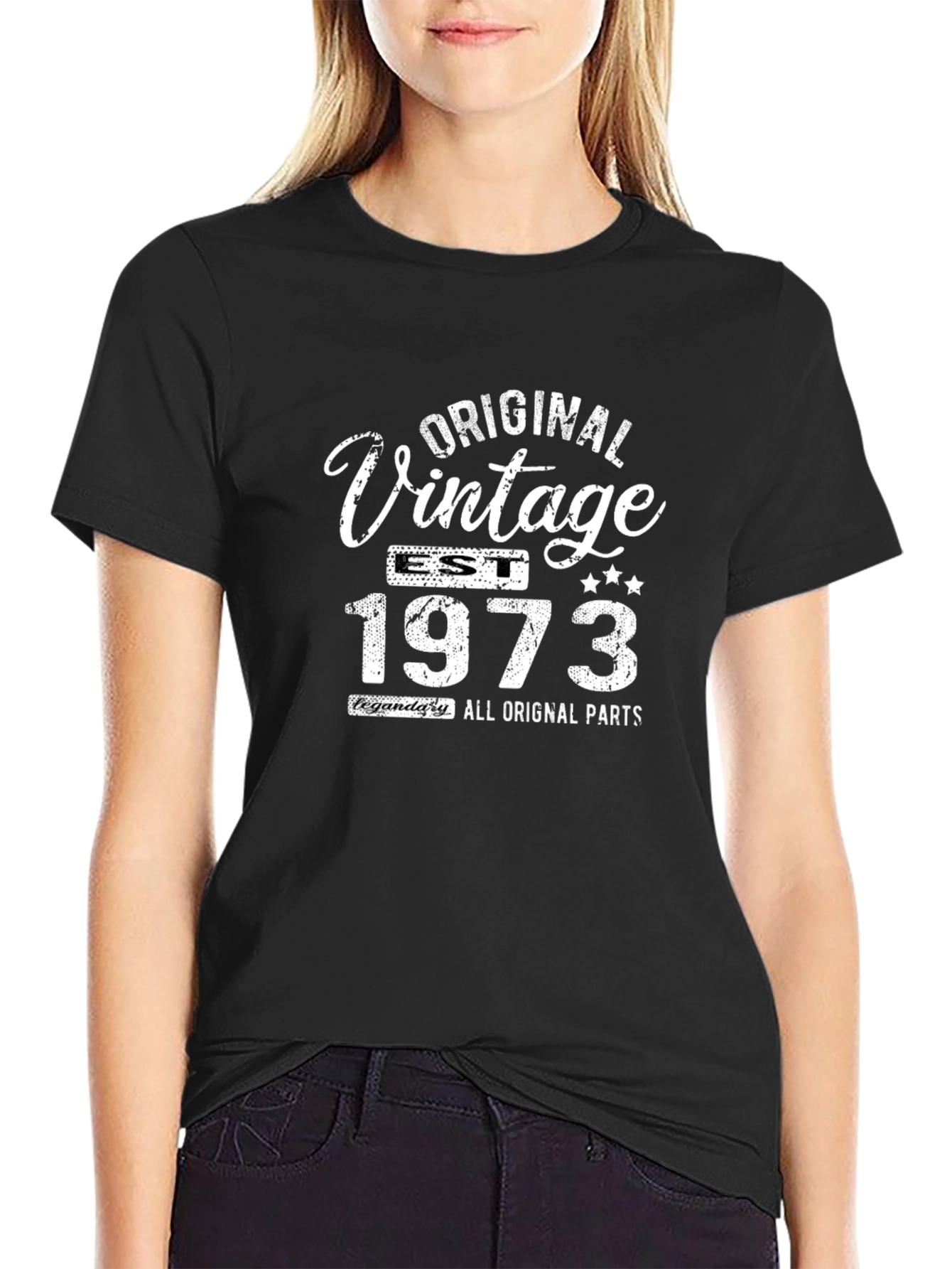 Black Vintage 1973 Original Parts T-Shirt view 2