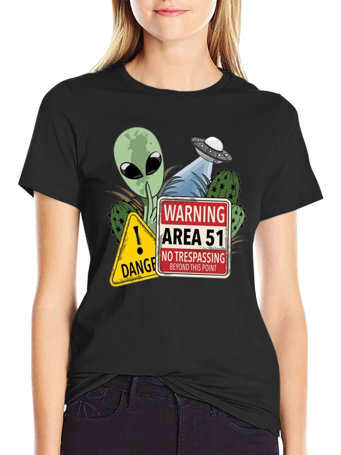 Area 51 Alien UFO Graphic T-Shirt - 2