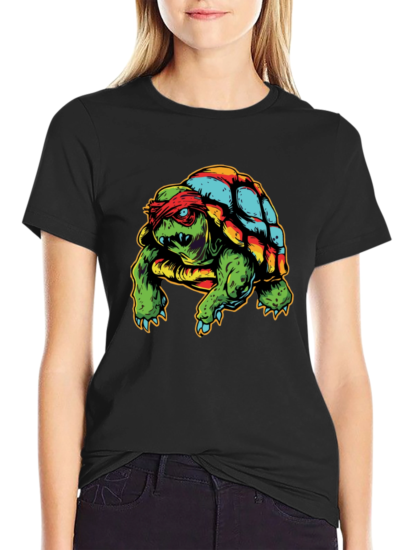 Black Ninja Turtle Graphic T-Shirt - Unique Design! view 2