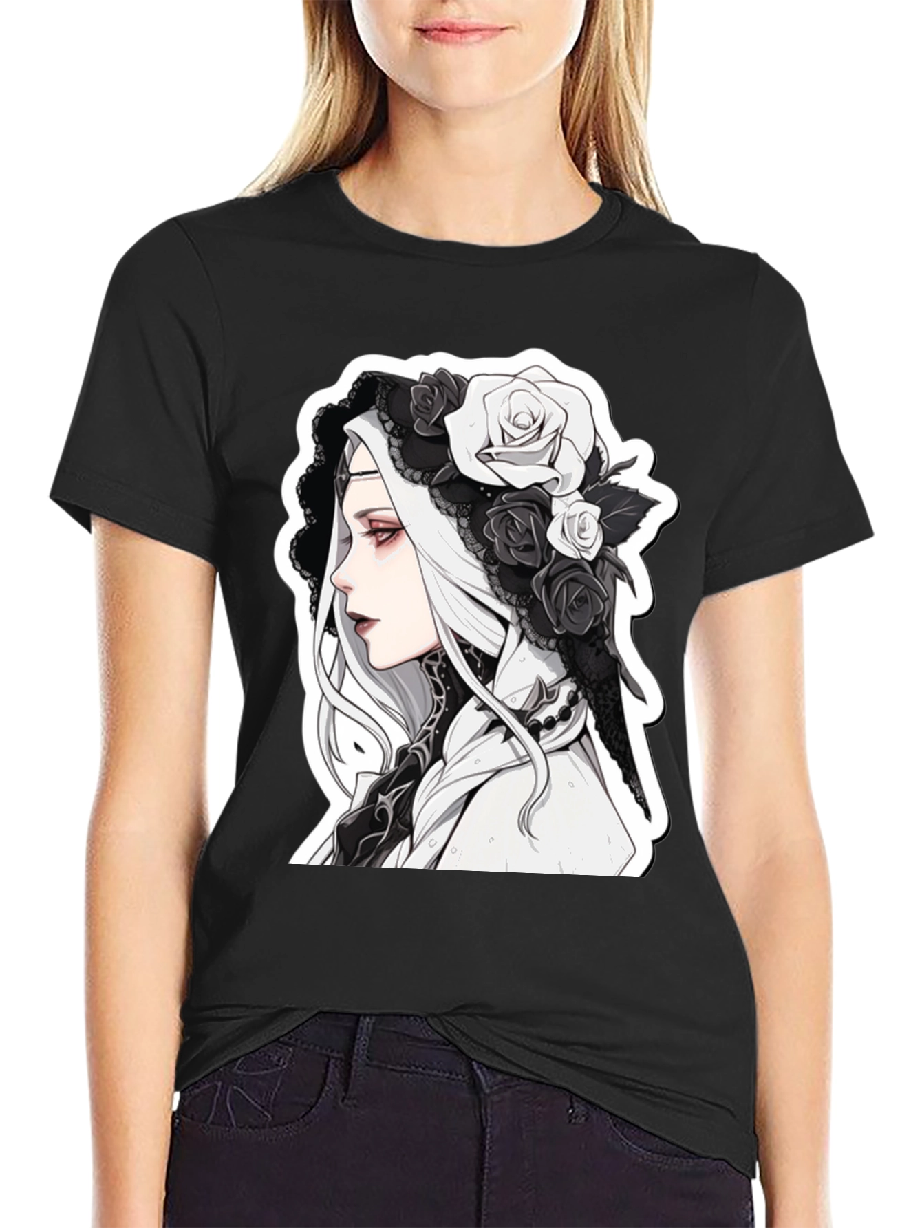 Gothic Anime Black T-Shirt - 2