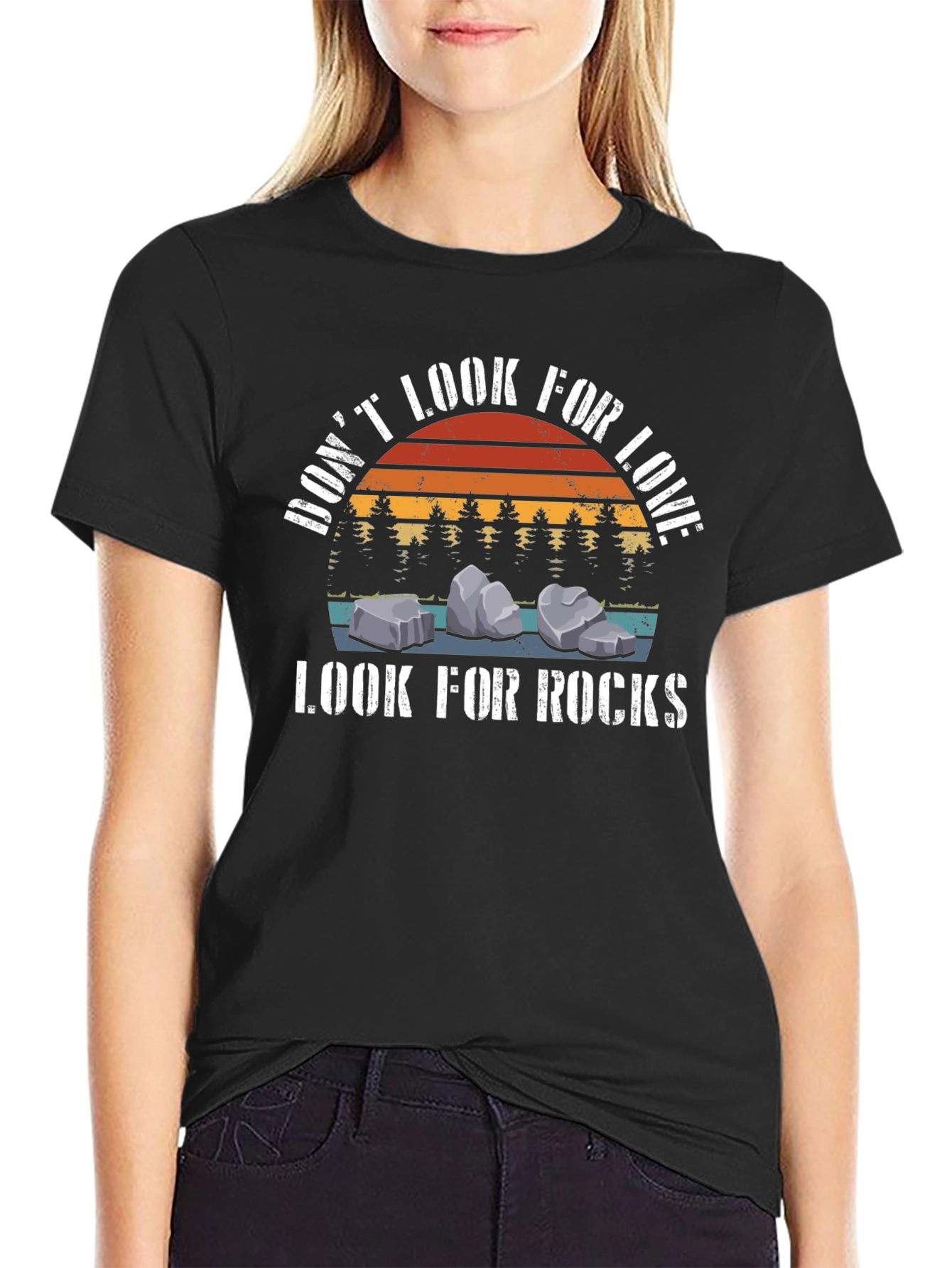 Black Don't Look for Love, Look for Rocks T-Shirt view 2