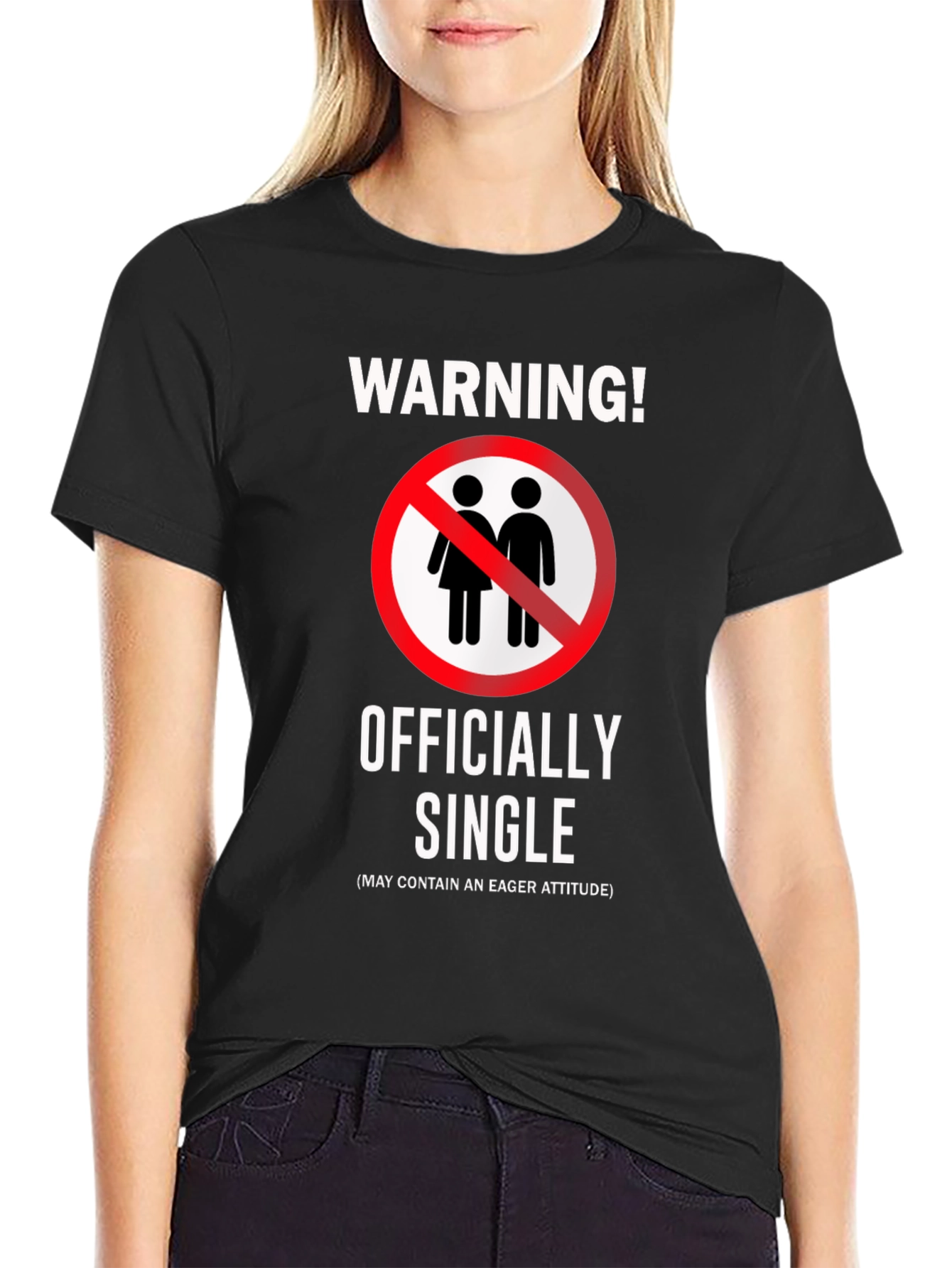 Black Officially Single Funny Novelty Graphic T-Shirt view 2