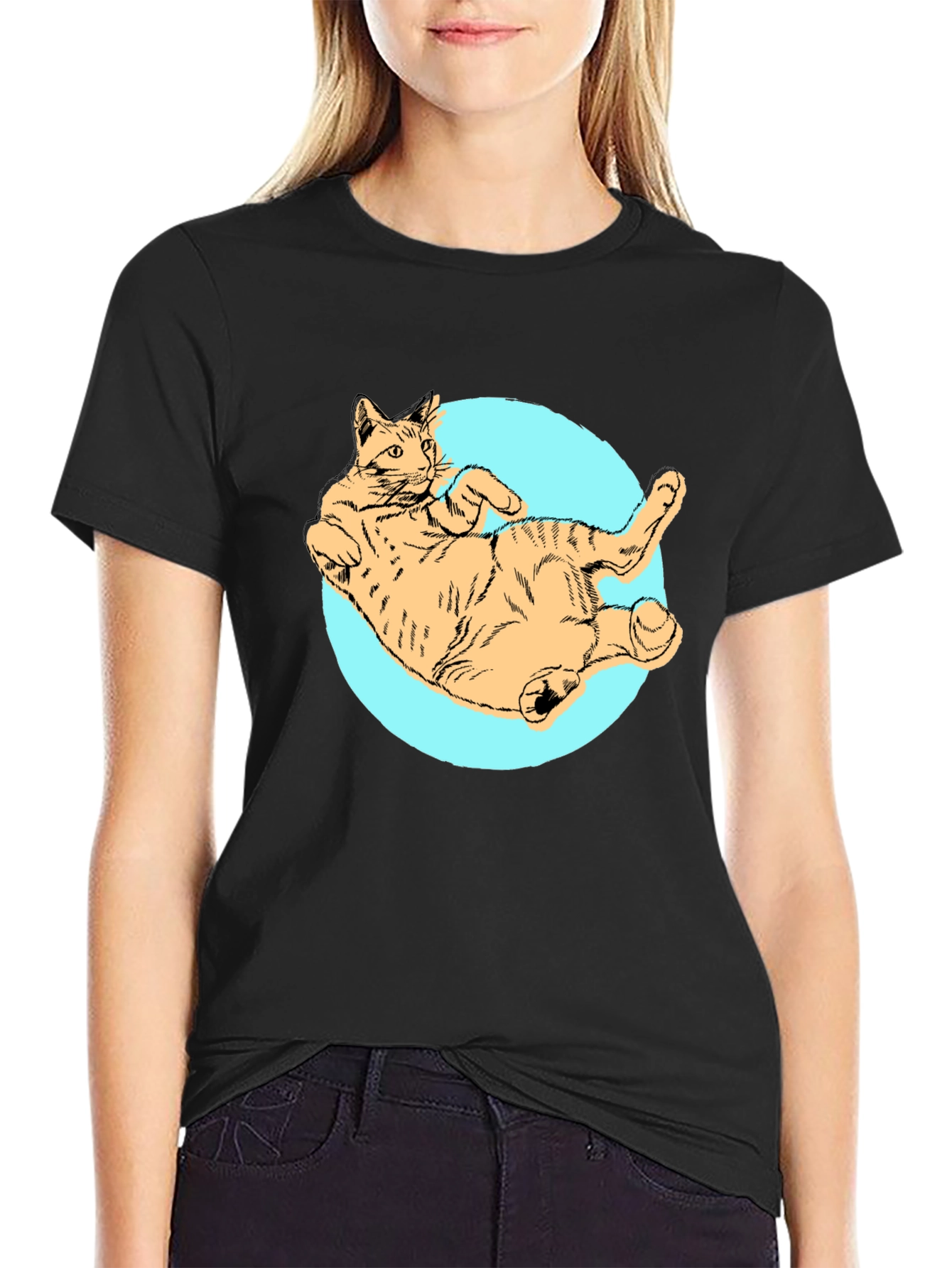 Black Cat Graphic Tee - Men's Black T-Shirt view 2