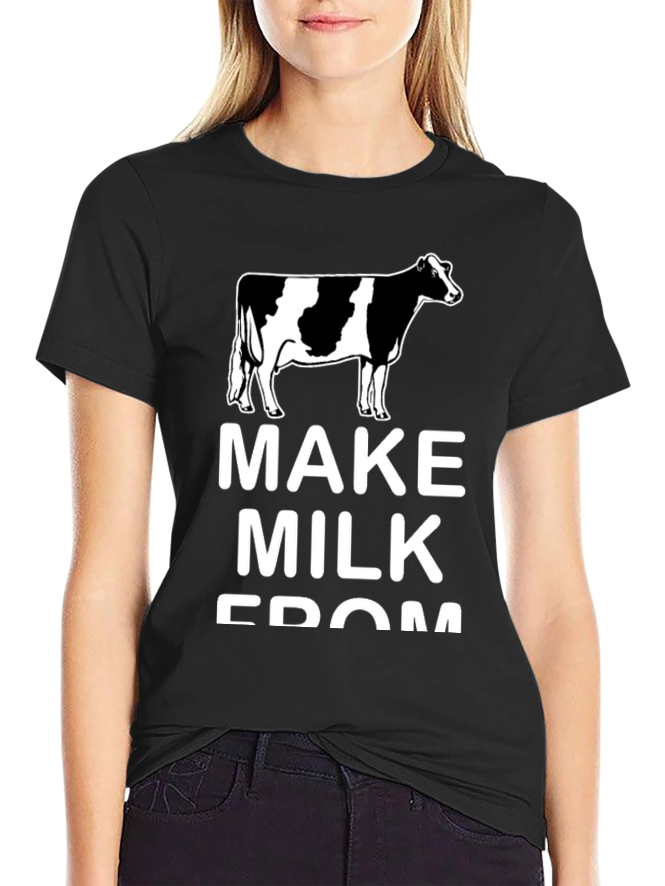 Black Make Milk From Cows Black Tee view 2