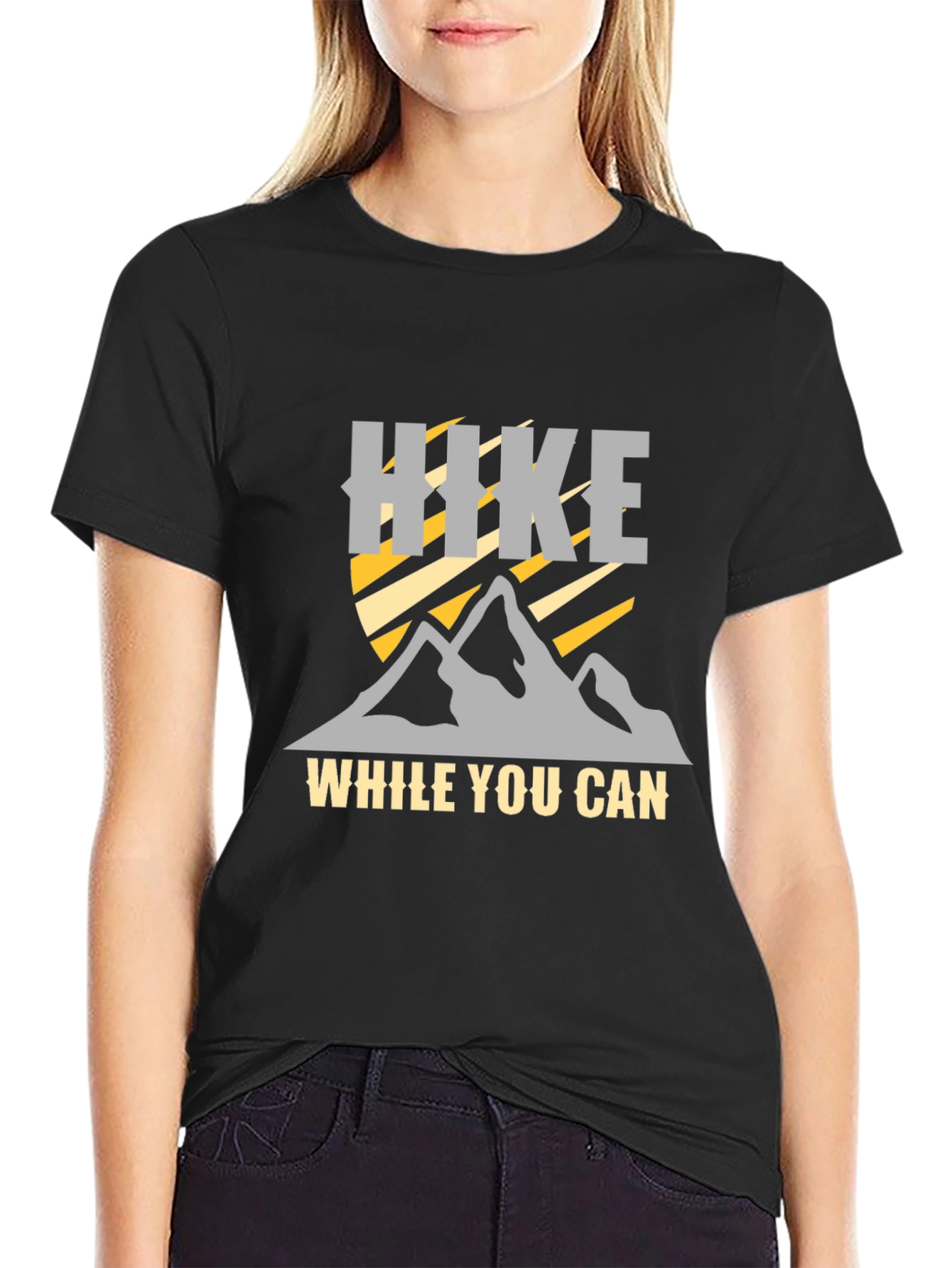 Black Hike While You Can Graphic T-Shirt view 2