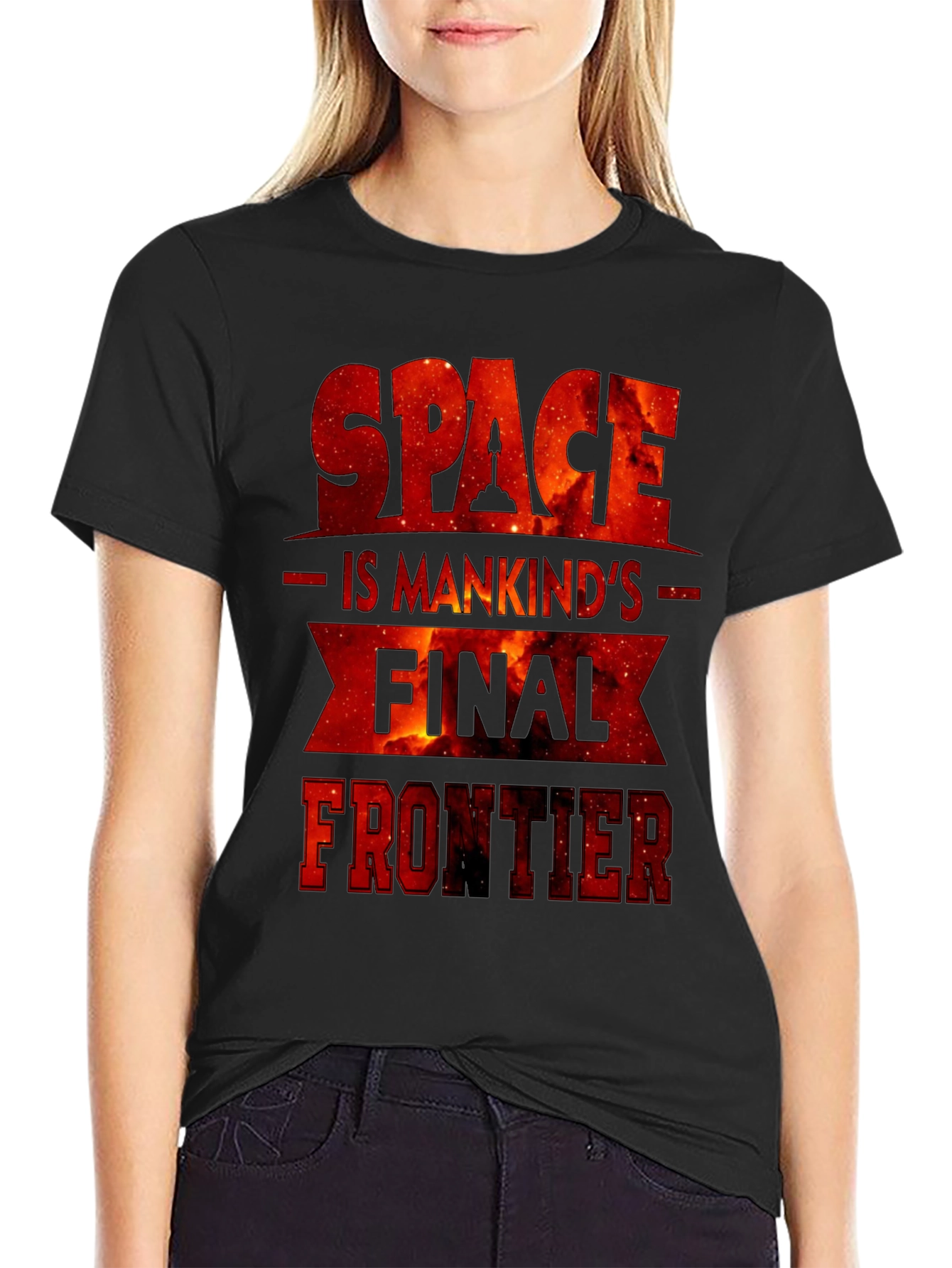 Black Space is Mankind's Final Frontier Graphic Tee view 2