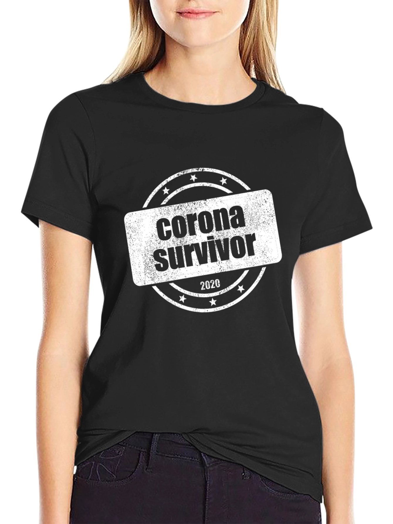 Black Corona Survivor 2020 T-Shirt - Black view 2