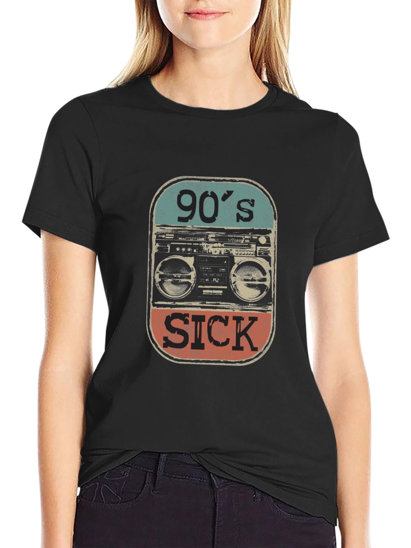 Black 90's Sick Graphic Tee view 2