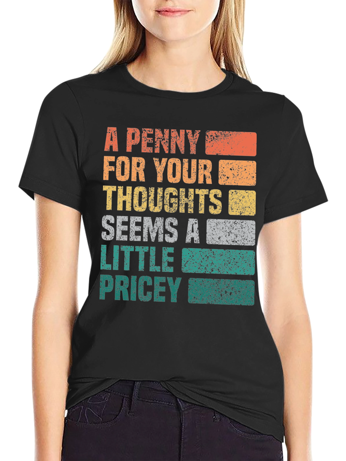 Black A Penny For Your Thoughts Graphic Tee view 2