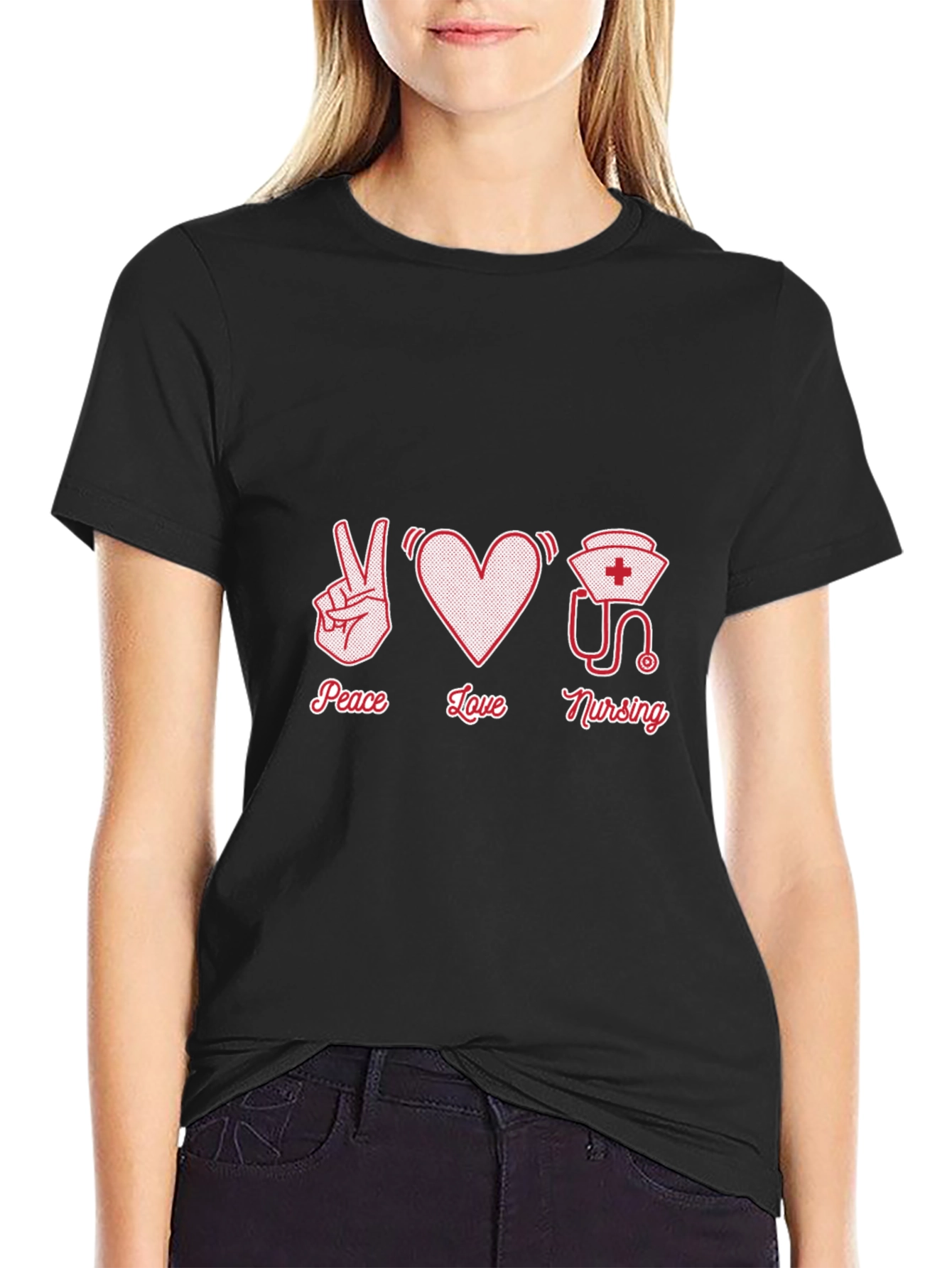 Black Peace Love Nursing Graphic Tee view 2