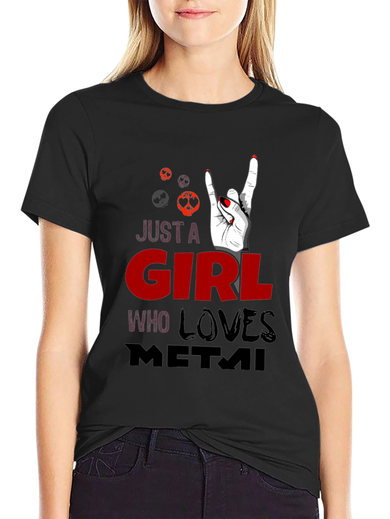 Just a Girl Who Loves Metal Graphic T-Shirt - 2