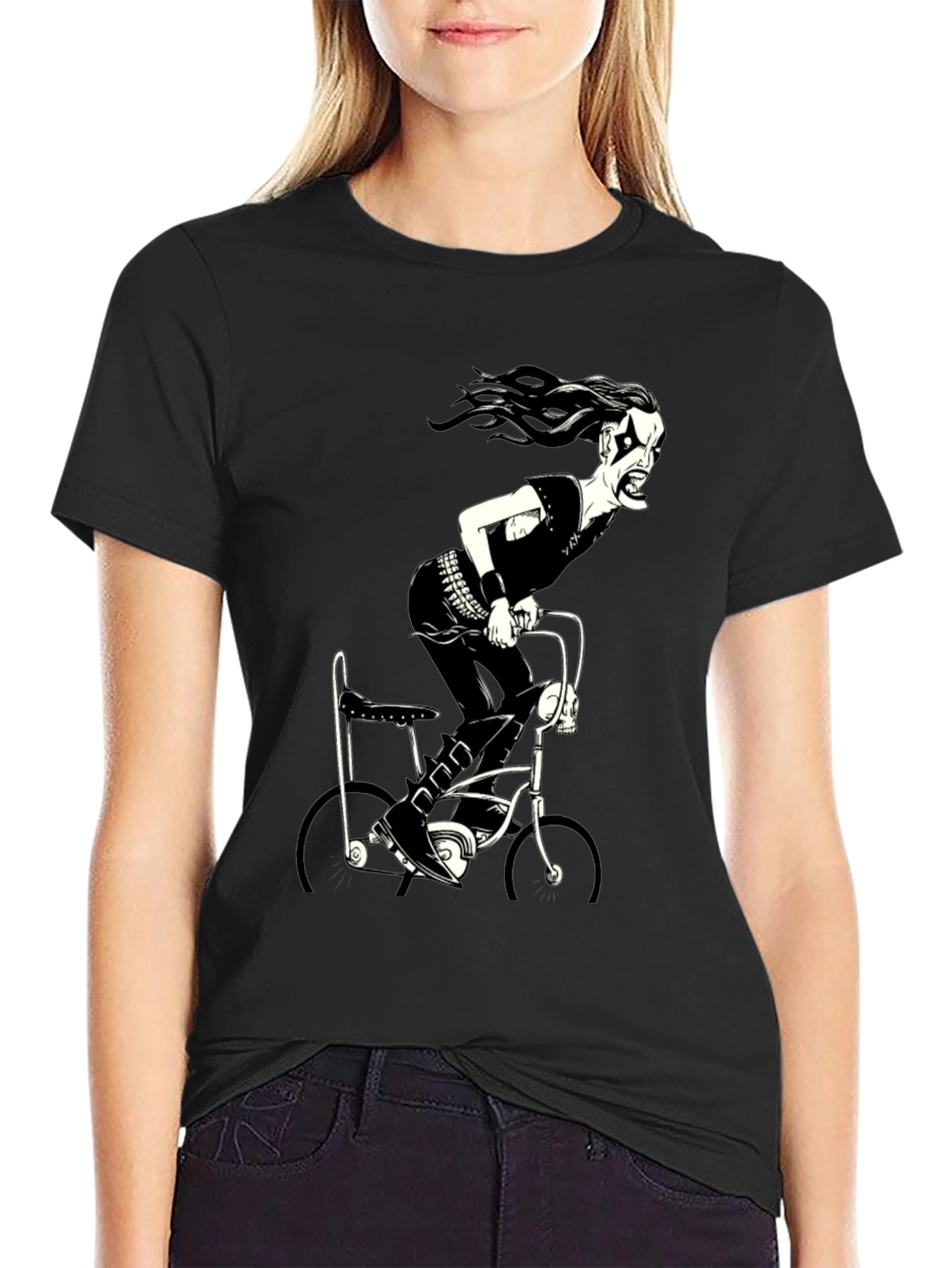 Black Black Metal Bike Rider Graphic T-Shirt view 2