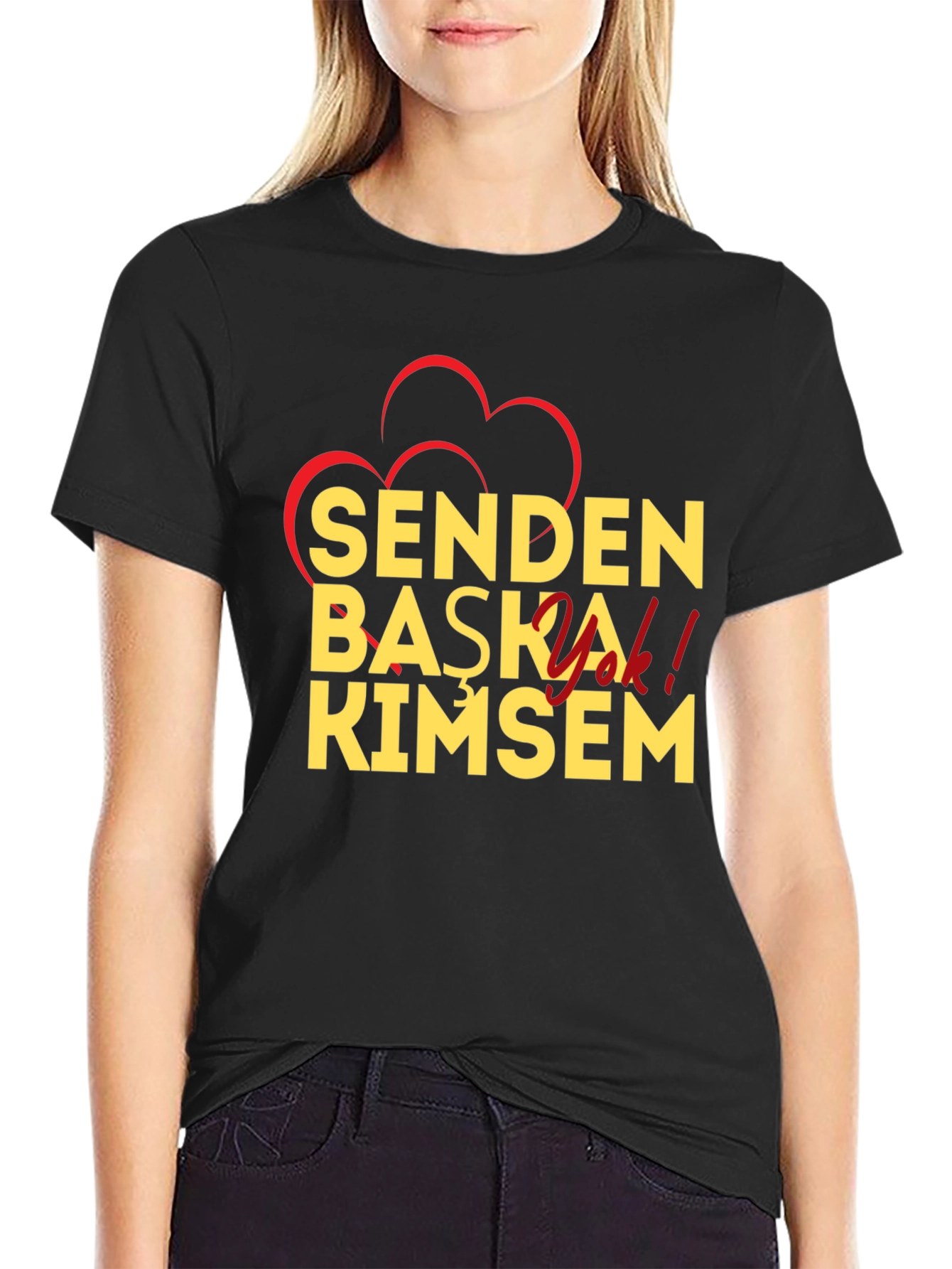 Black Romantic Turkish Quote T-Shirt view 2