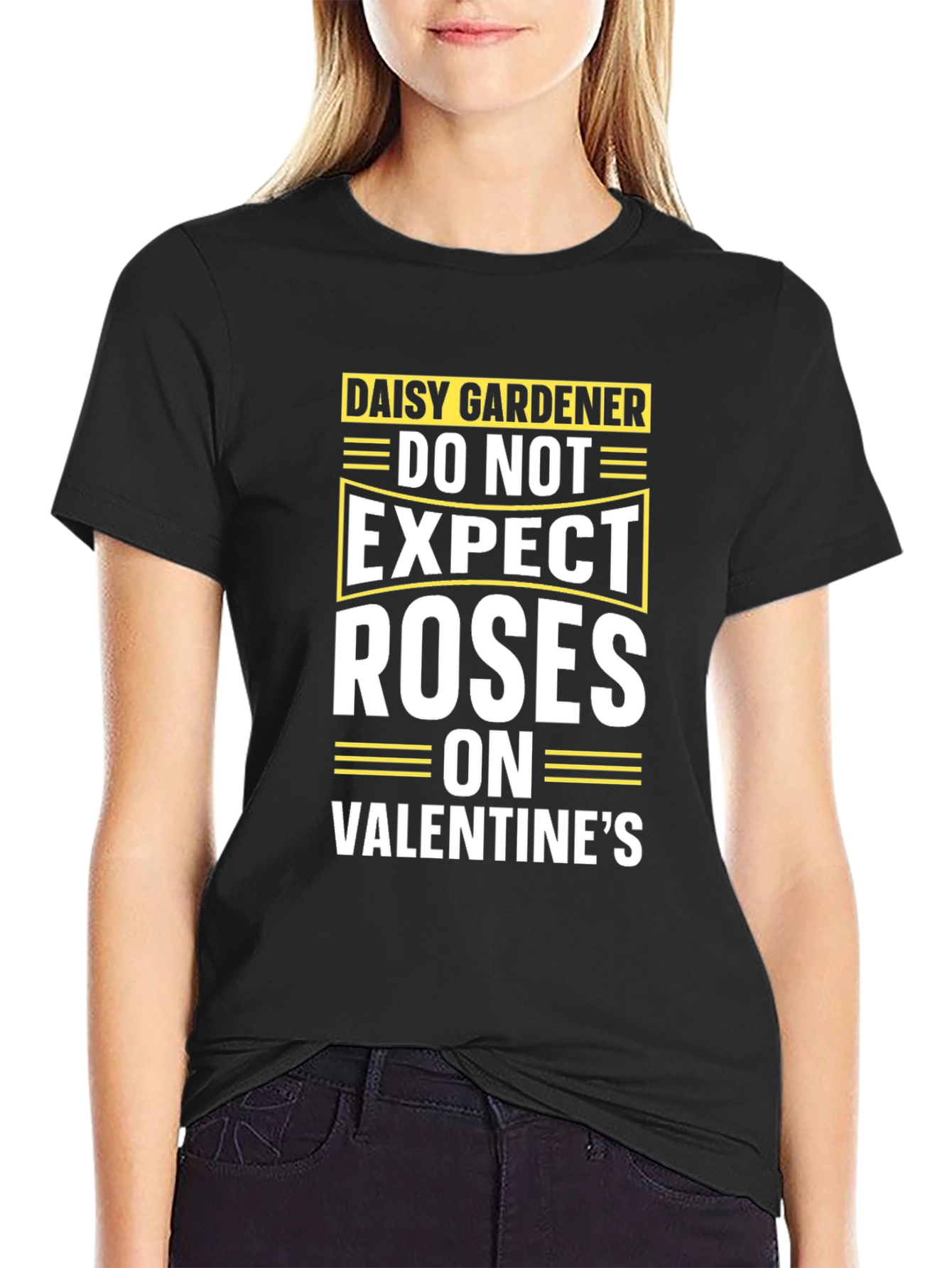 Black Daisy Gardener Valentine's T-Shirt view 2
