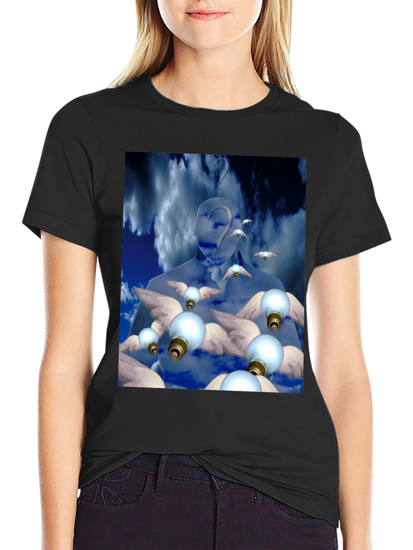 Black Surreal Dreamscape Graphic Tee view 2