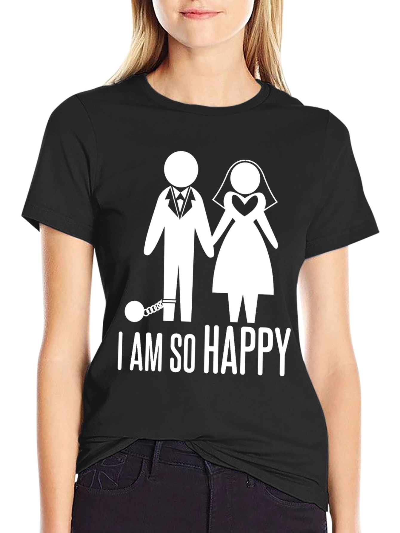 Black Happily Ever After T-Shirt - I am So Happy! view 2