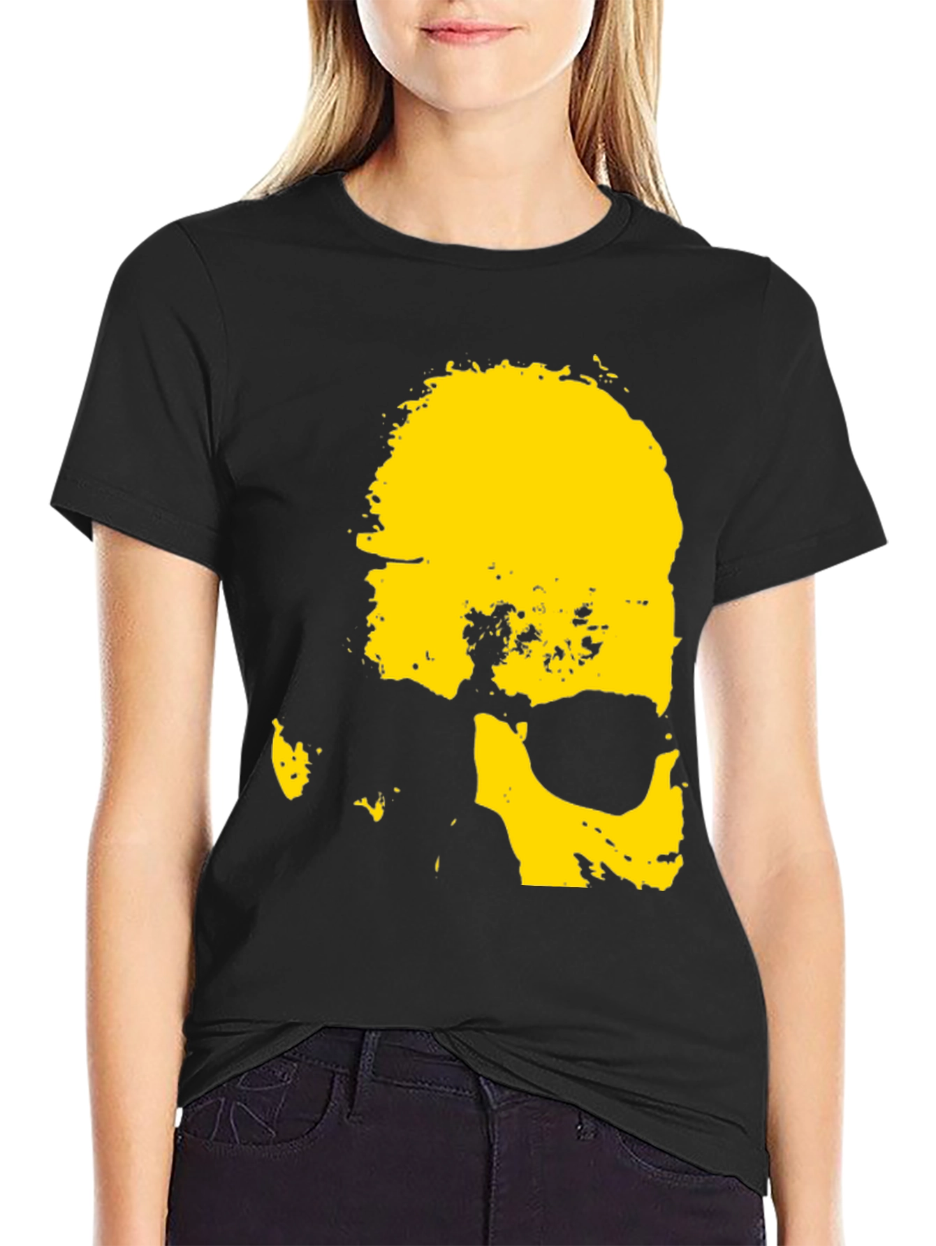 Black Skull Graphic Black T-Shirt view 2