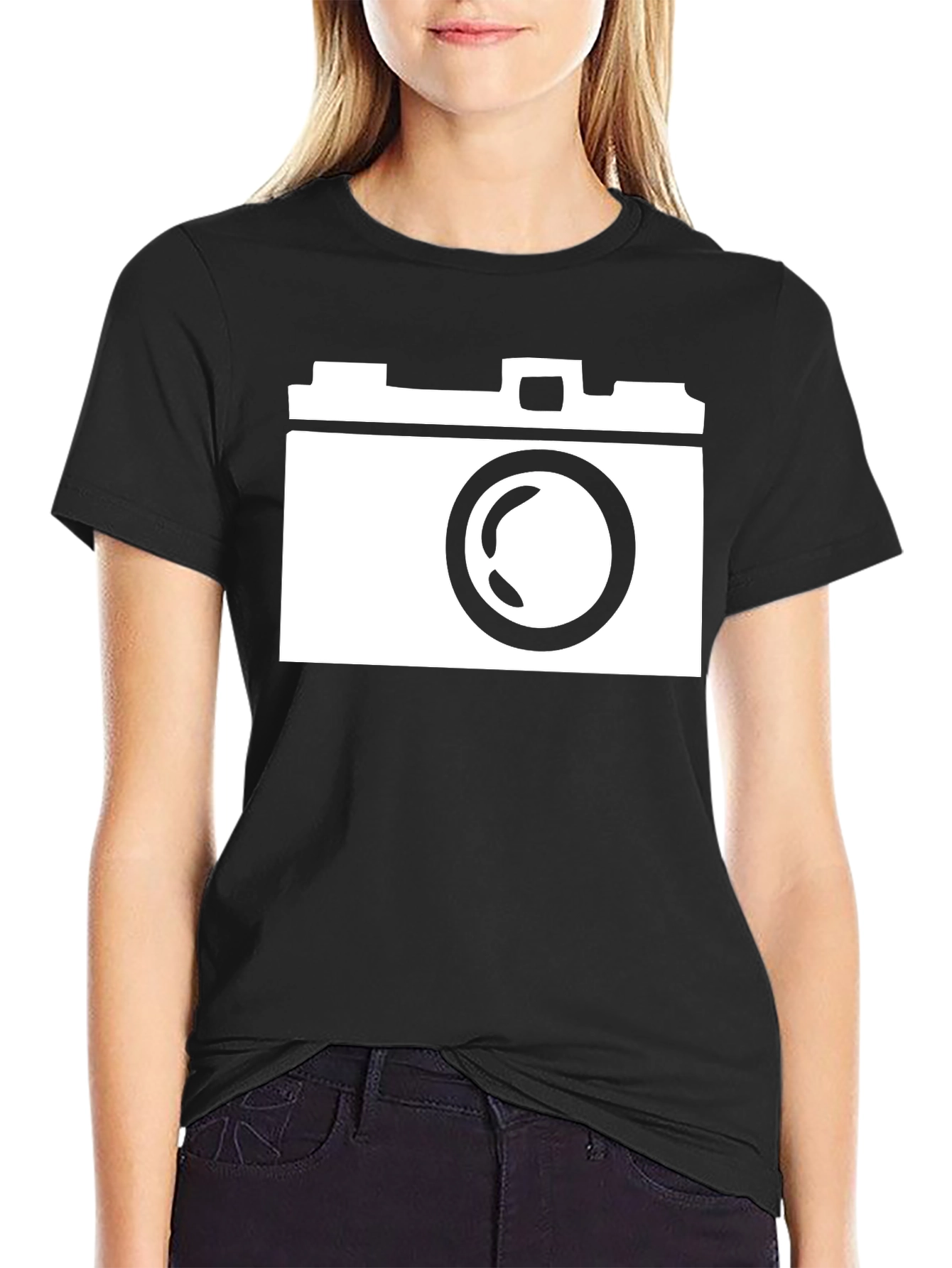 Black Retro Camera Graphic T-Shirt - Classic Photographer Tee view 2