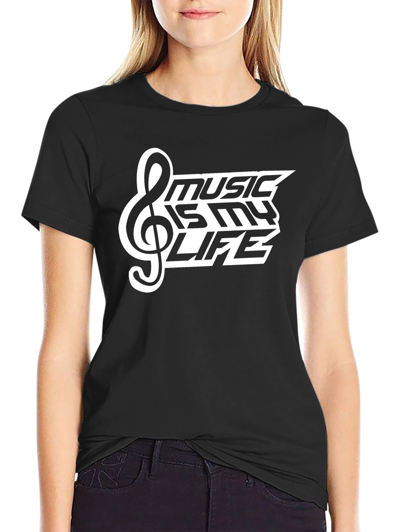 Black Music Is My Life Black T-Shirt view 2