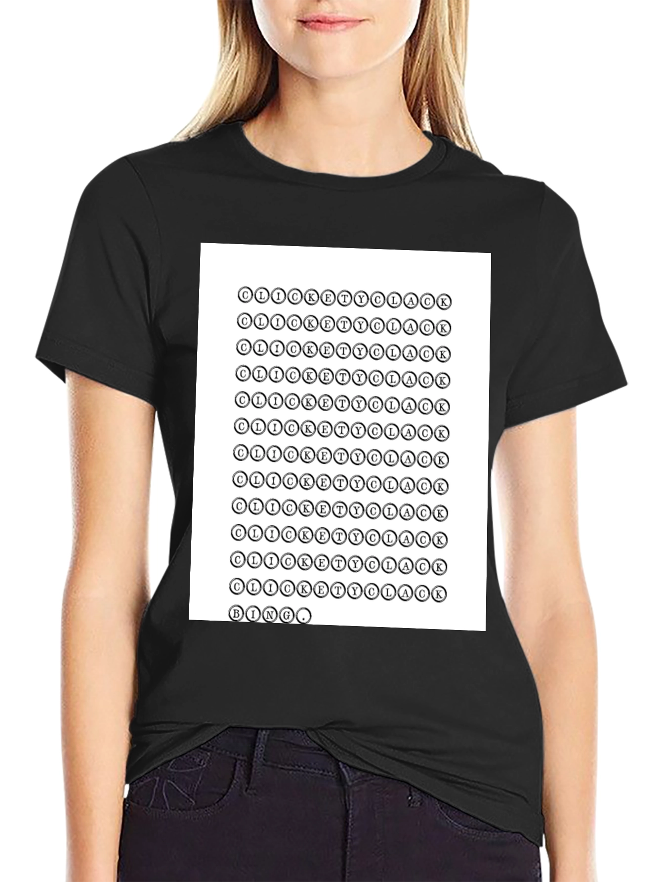 Black Clickety Clack Bingo T-Shirt - Quirky & Unique Design view 2