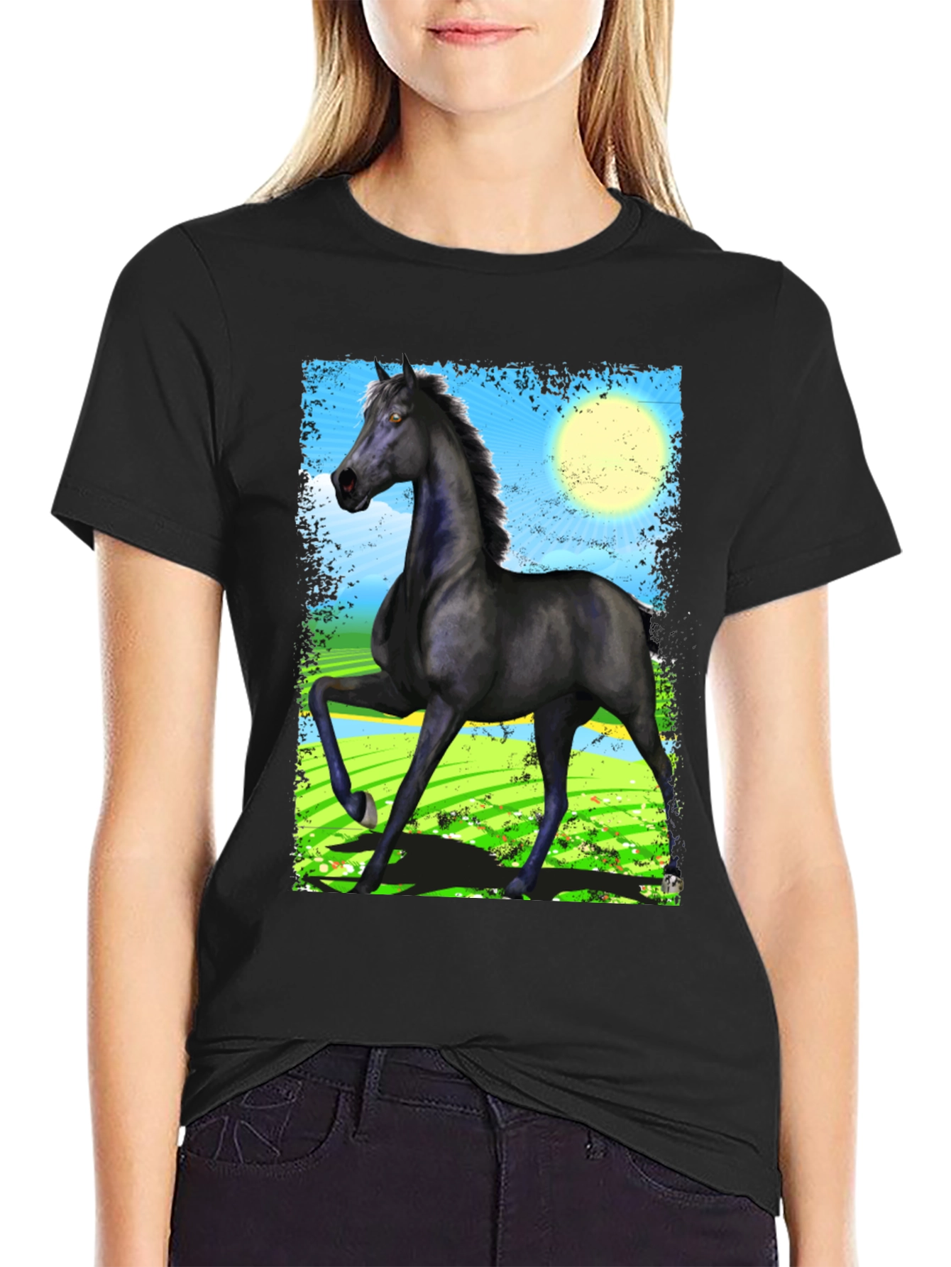 Black Black Horse Graphic Tee - Men's Fashion view 2