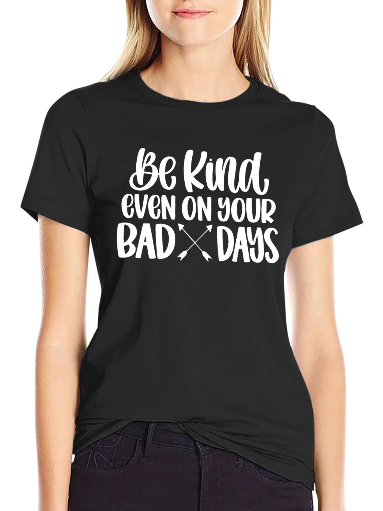 Black Be Kind T-Shirt - Black Casual Tee view 2