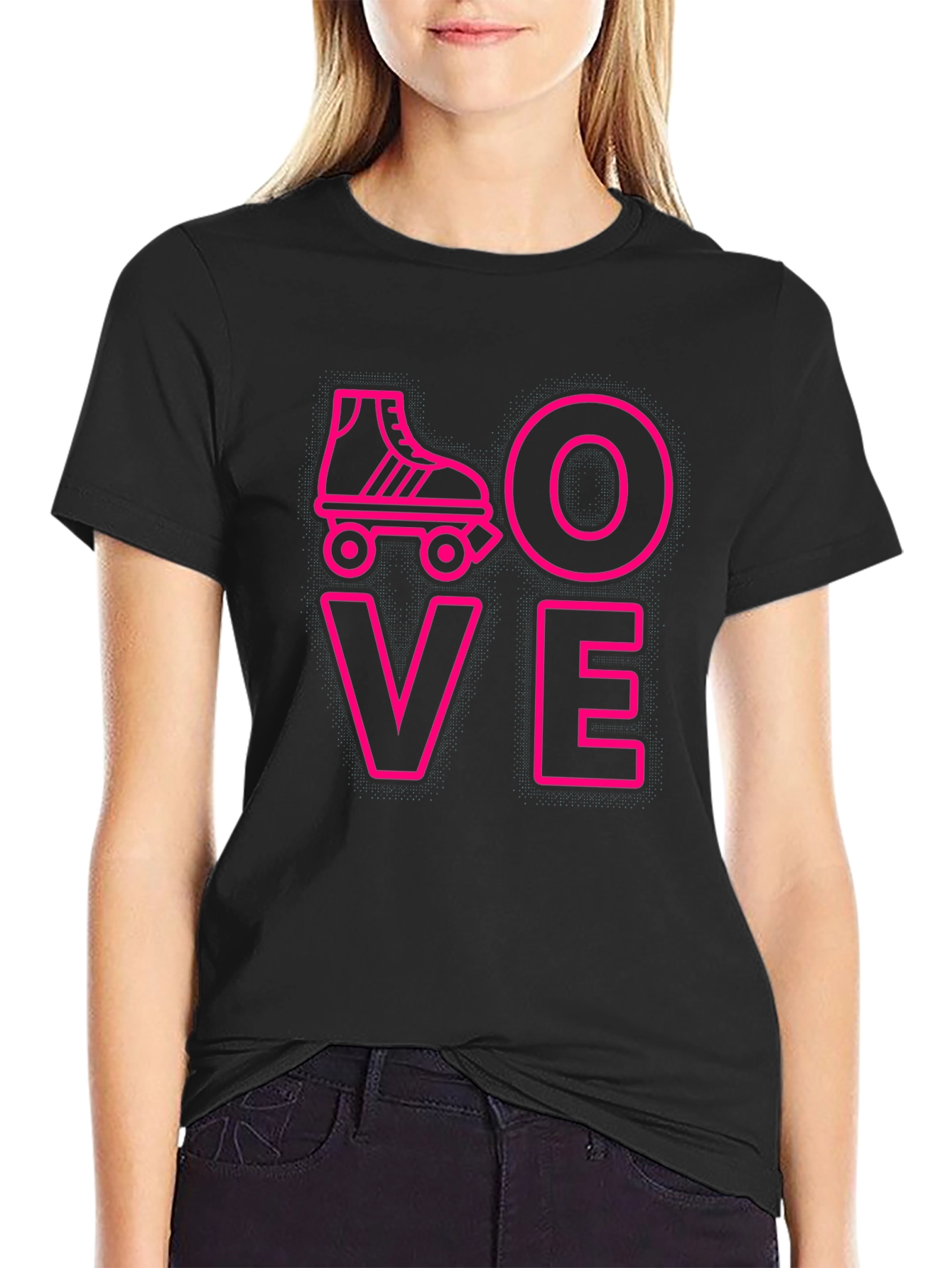 Black Love Roller Skating T-Shirt view 2