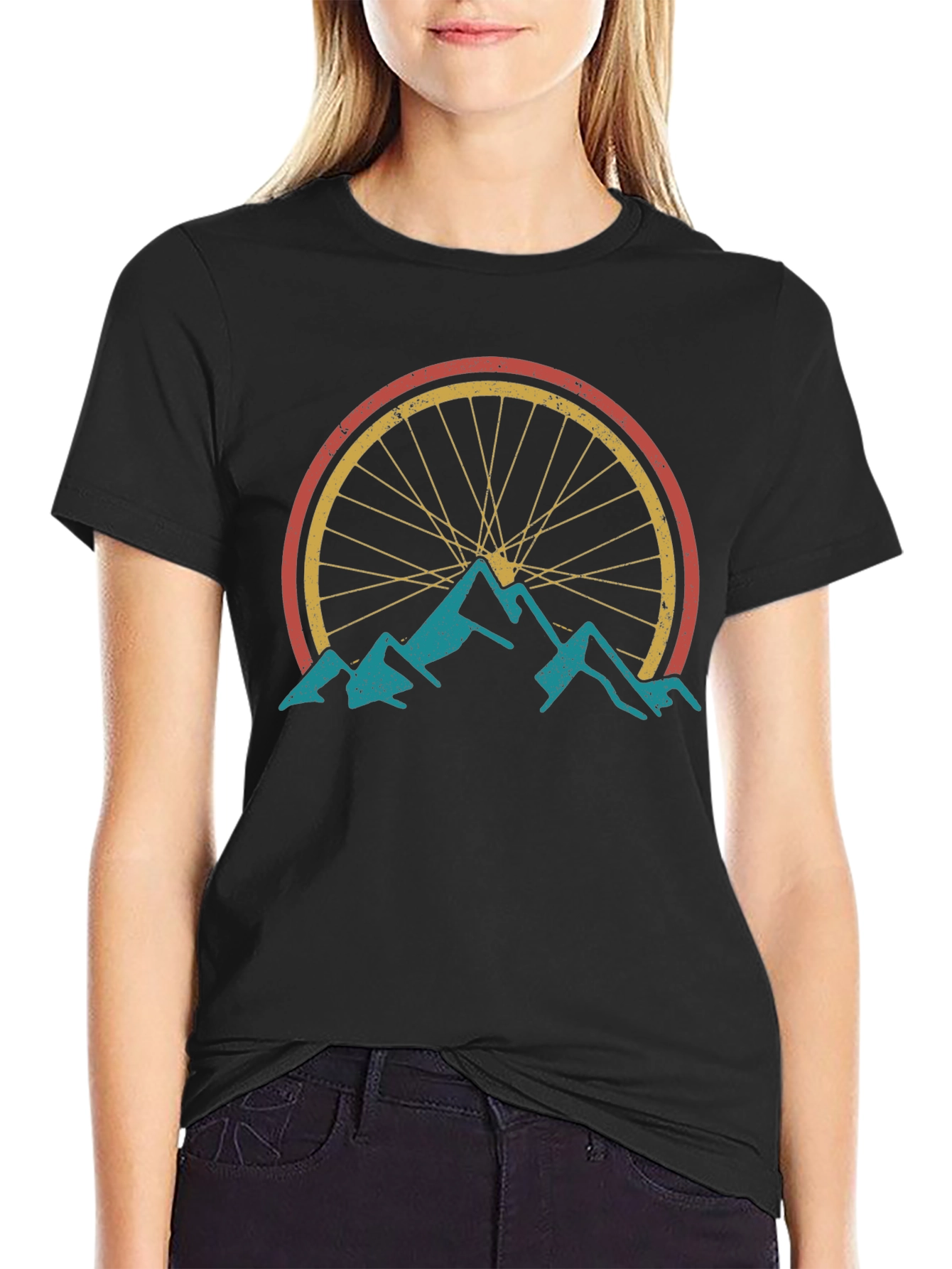 Black Mountain Bike Graphic Tee - Vintage Style view 2