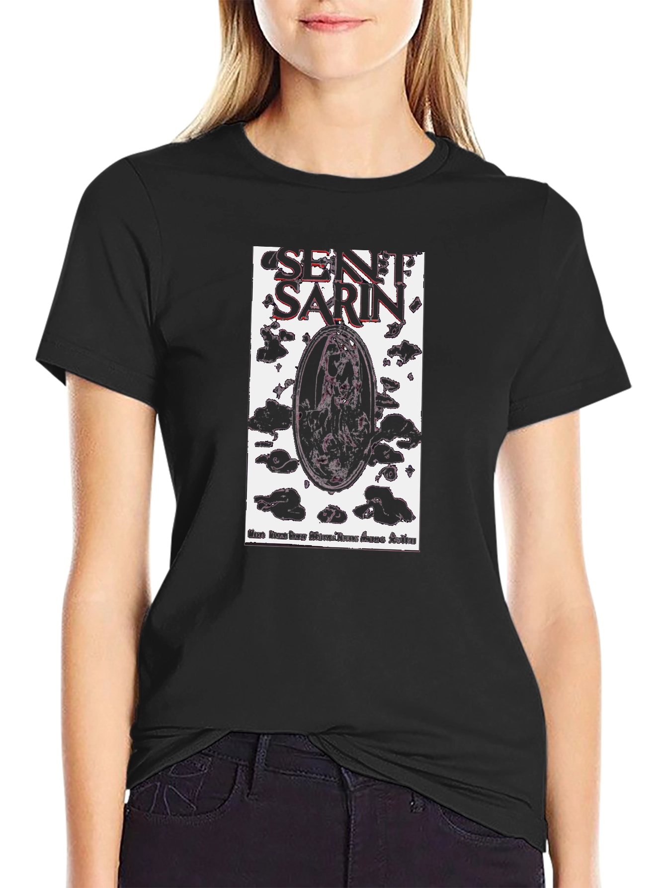Black Sentient Sarin Graphic Tee - Black Cotton view 2