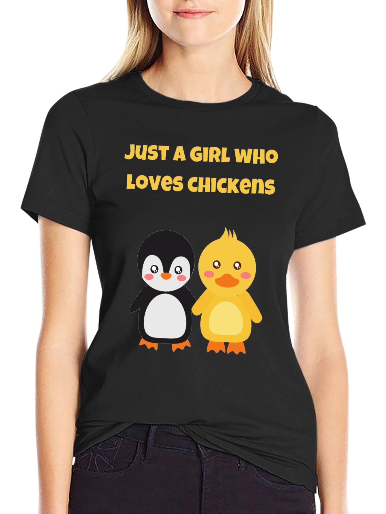 Black Girl Who Loves Chickens Graphic Tee view 2