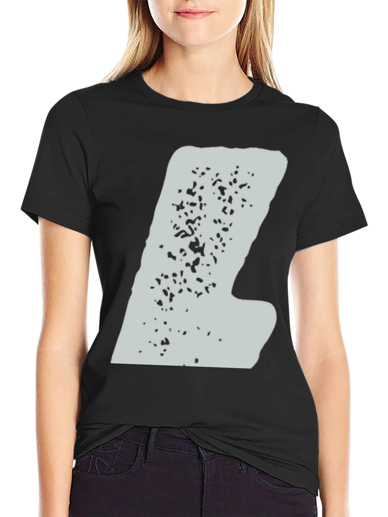 Black Abstract Graphic Print Tee - Men's Black T-Shirt view 2