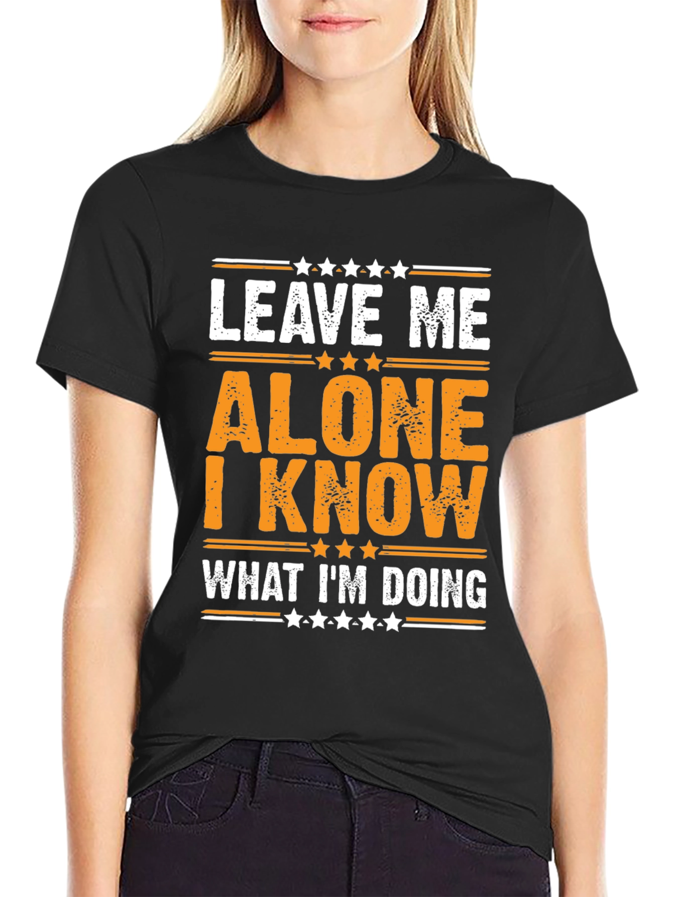 Black Leave Me Alone T-Shirt - I Know What I'm Doing Funny Tee view 2