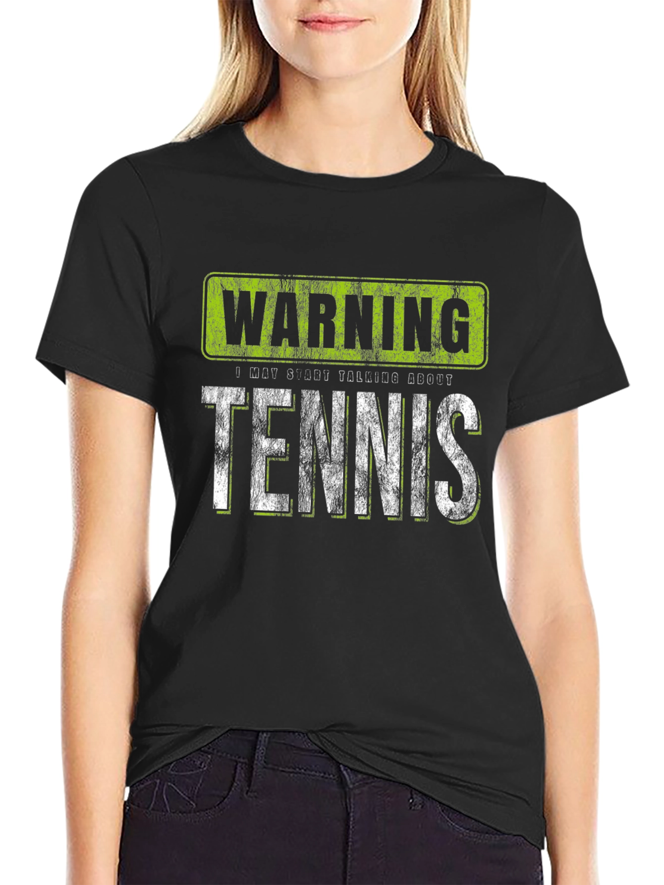 Black Warning: May Start Talking About Tennis T-Shirt view 2
