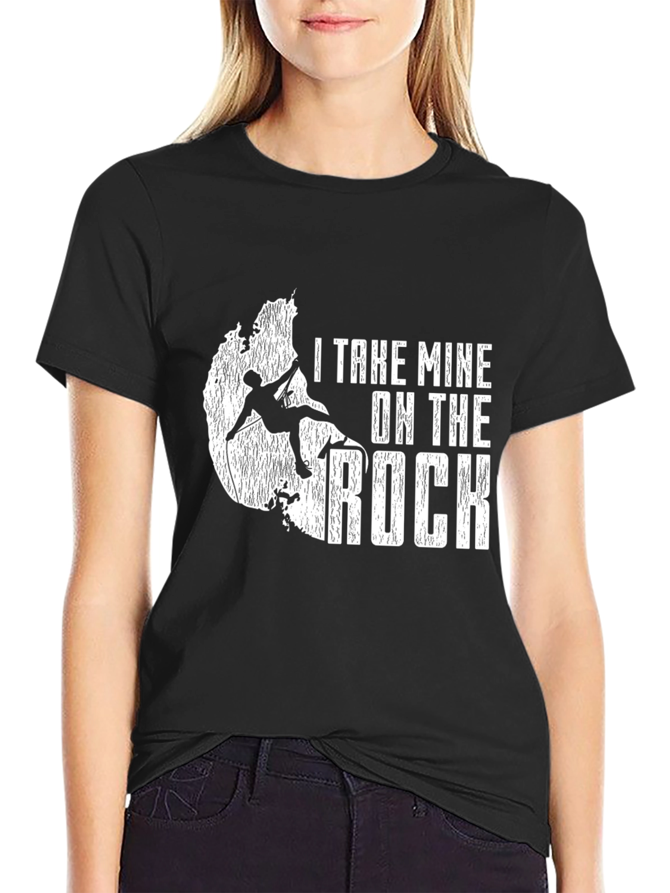 Black I Take Mine On The Rock Climbing T-Shirt view 2