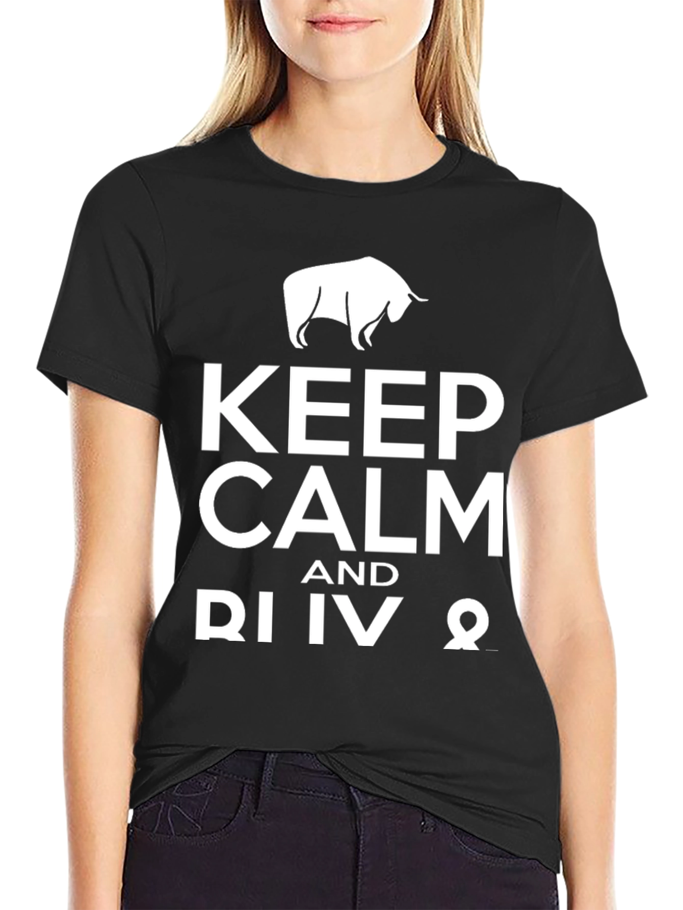 Black Keep Calm and Trade T-Shirt view 2