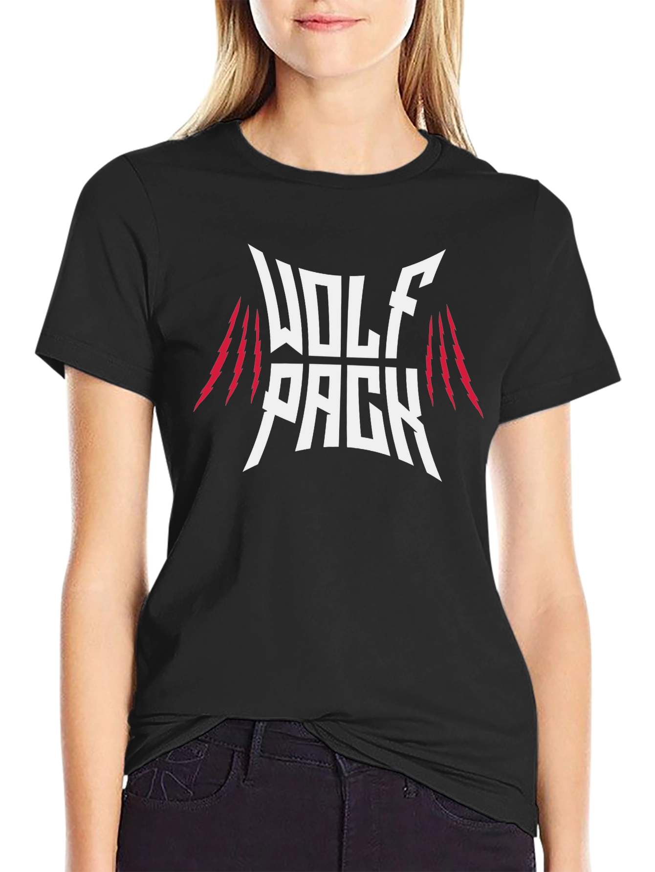 Wolf Pack Graphic Tee - Black Cotton T-Shirt - 2