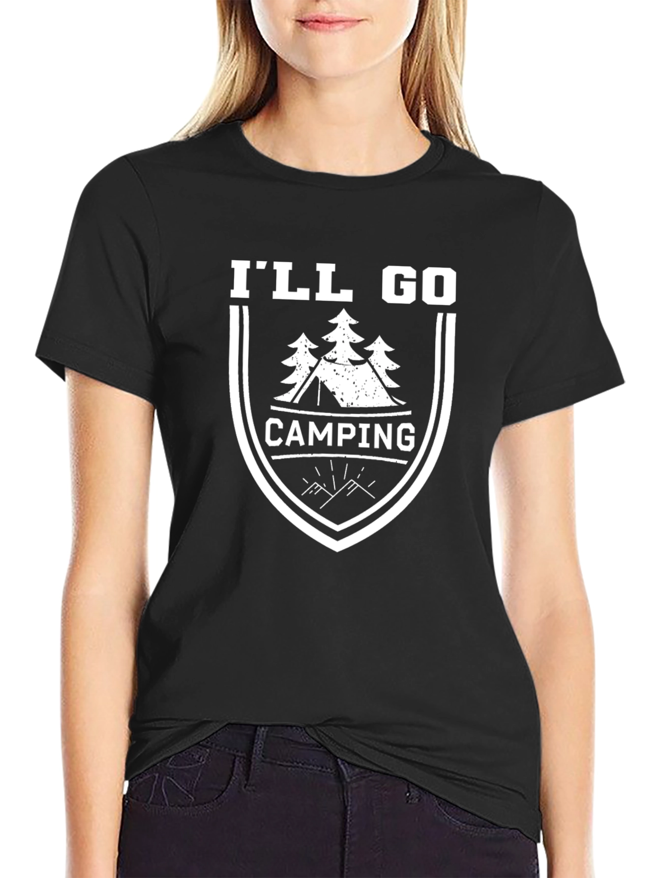 Black I'll Go Camping T-Shirt - Outdoor Adventure Tee view 2