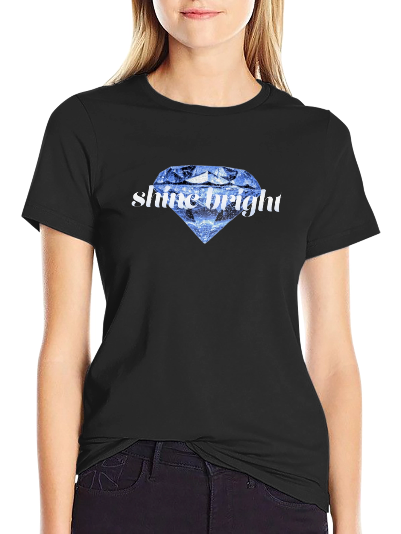 Black Shine Bright Diamond Graphic Tee view 2