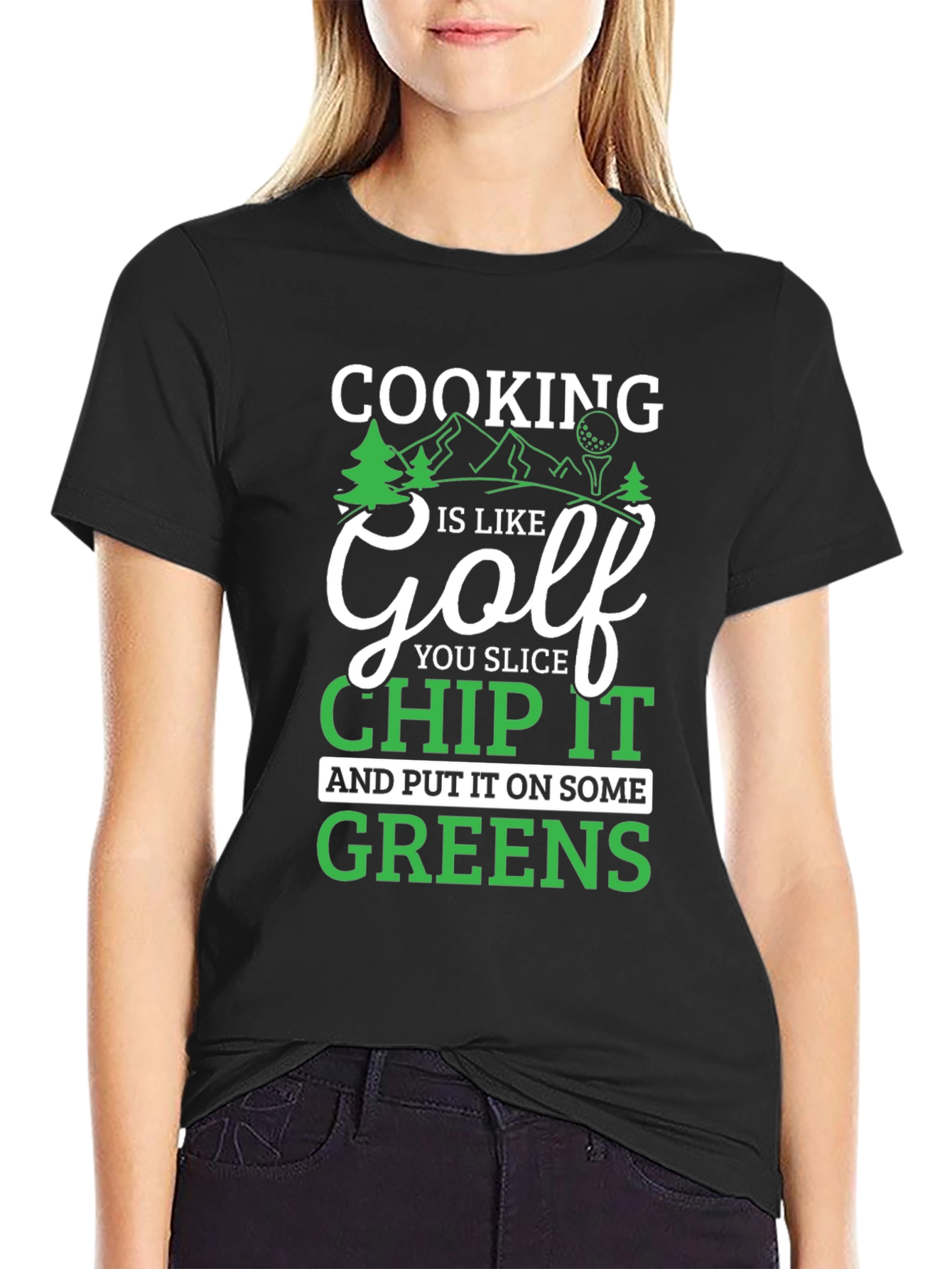 Black Cooking is like Golf T-Shirt view 2