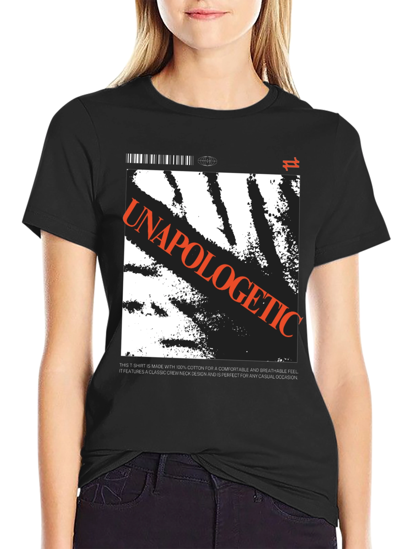 Black Unapologetic Graphic Print T-Shirt view 2