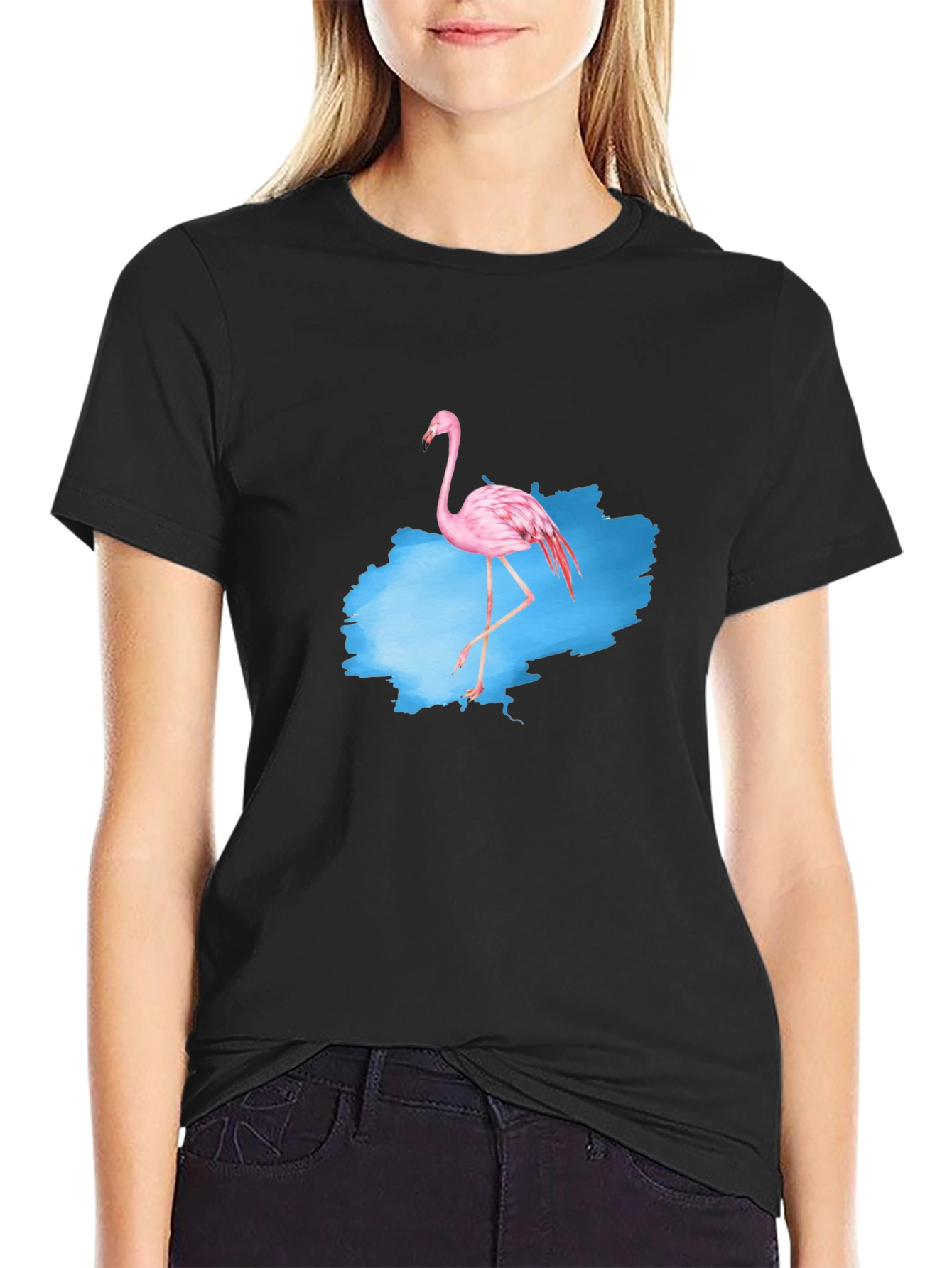 Black Flamingo Graphic Tee - Men's Black T-Shirt view 2