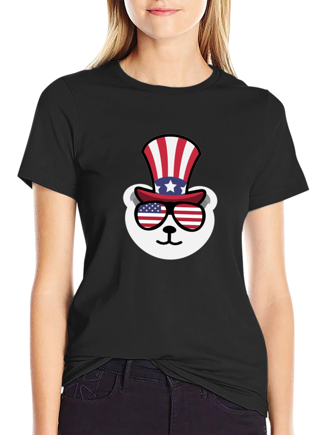 Black Patriotic Bear T-Shirt view 2
