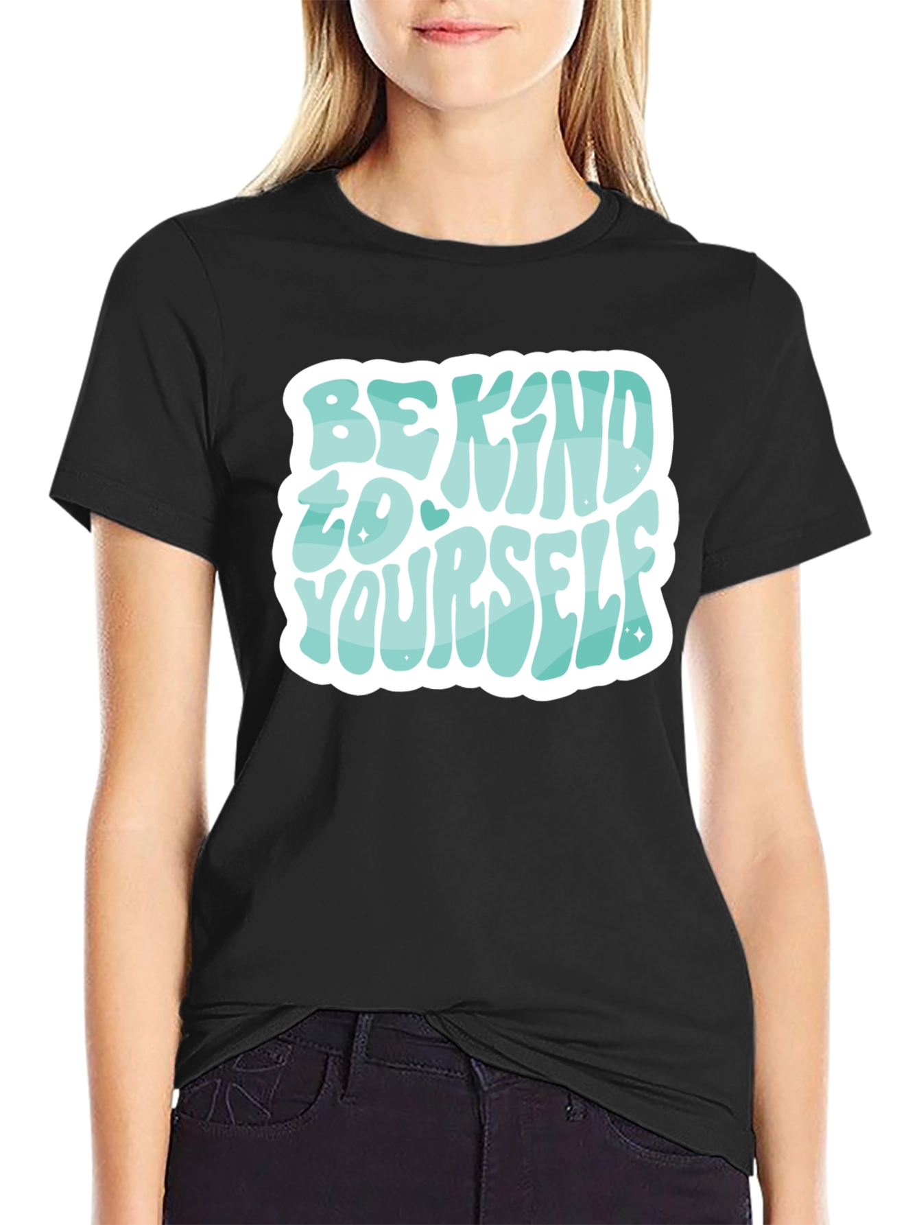 Black Be Kind to Yourself Graphic Tee view 2