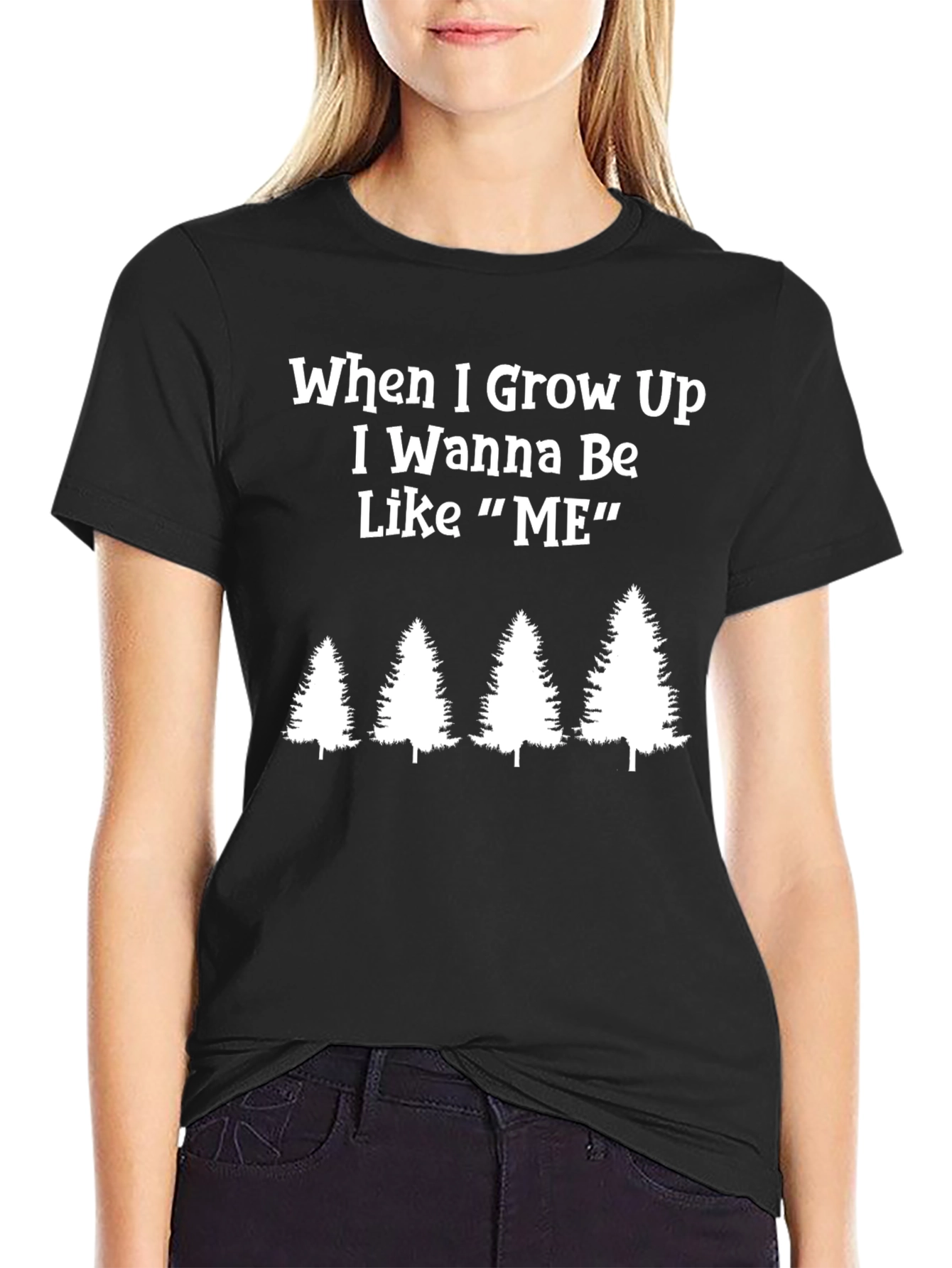 Black When I Grow Up I Wanna Be Like Me T-Shirt view 2